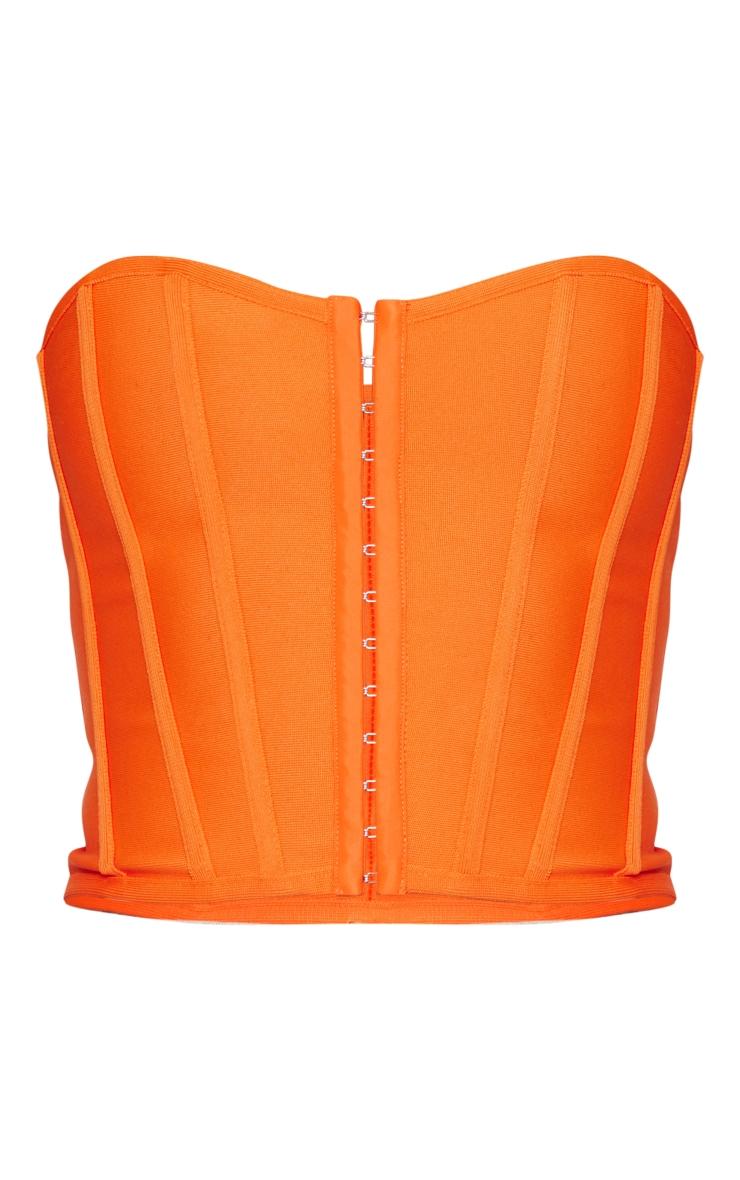 Orange Bandage Hook And Eye Structured Corset Product Image