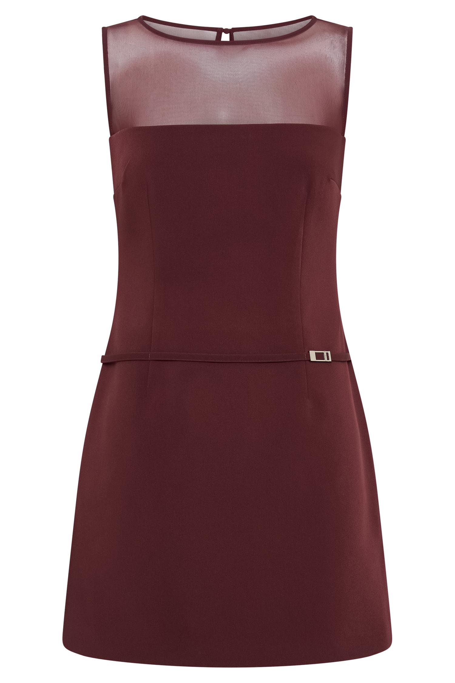 Posie Suiting Belted Mini Dress - Mahogany Product Image