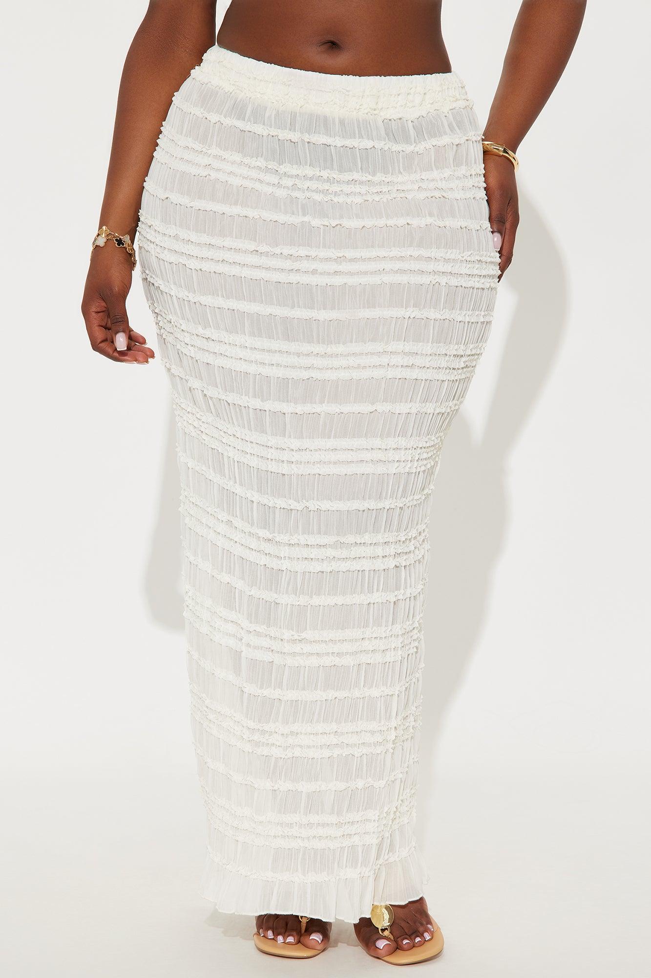 Elise Tiered Ruffle Maxi Skirt - Ivory Female Product Image