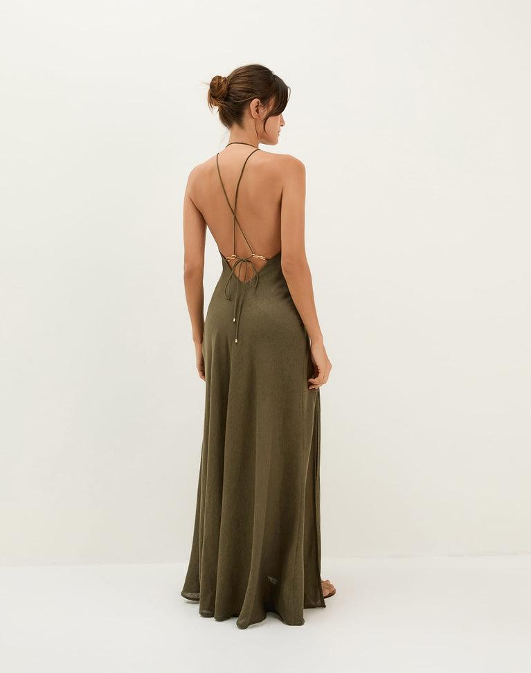 Marbella Long Dress - Evergreen Product Image