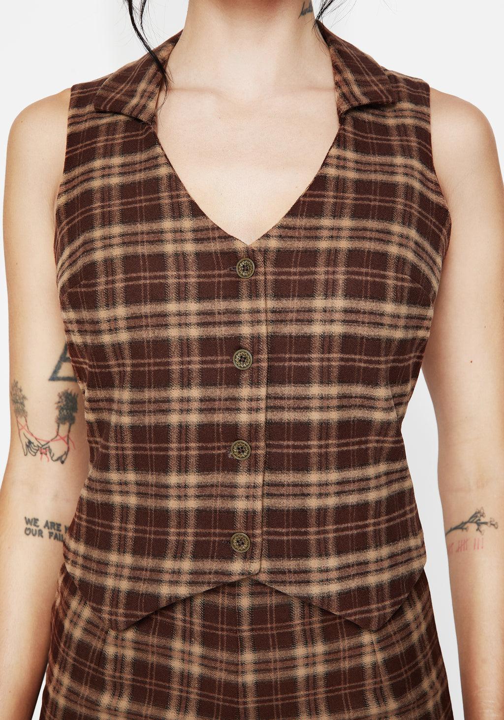 Milo Check Collared Waistcoat Product Image