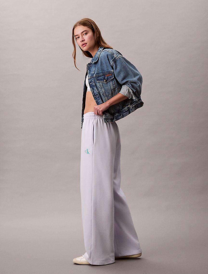 Monologo Fleece Wide Leg Sweatpants Product Image