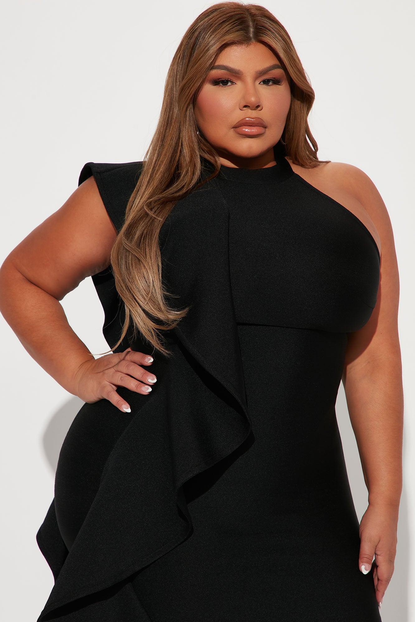 Raylin Bandage Midi Dress - Black Product Image