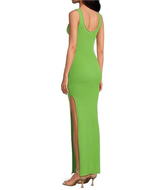 Good American Stretch Rib Knit V-Neck Sleeveless Maxi Dress Product Image
