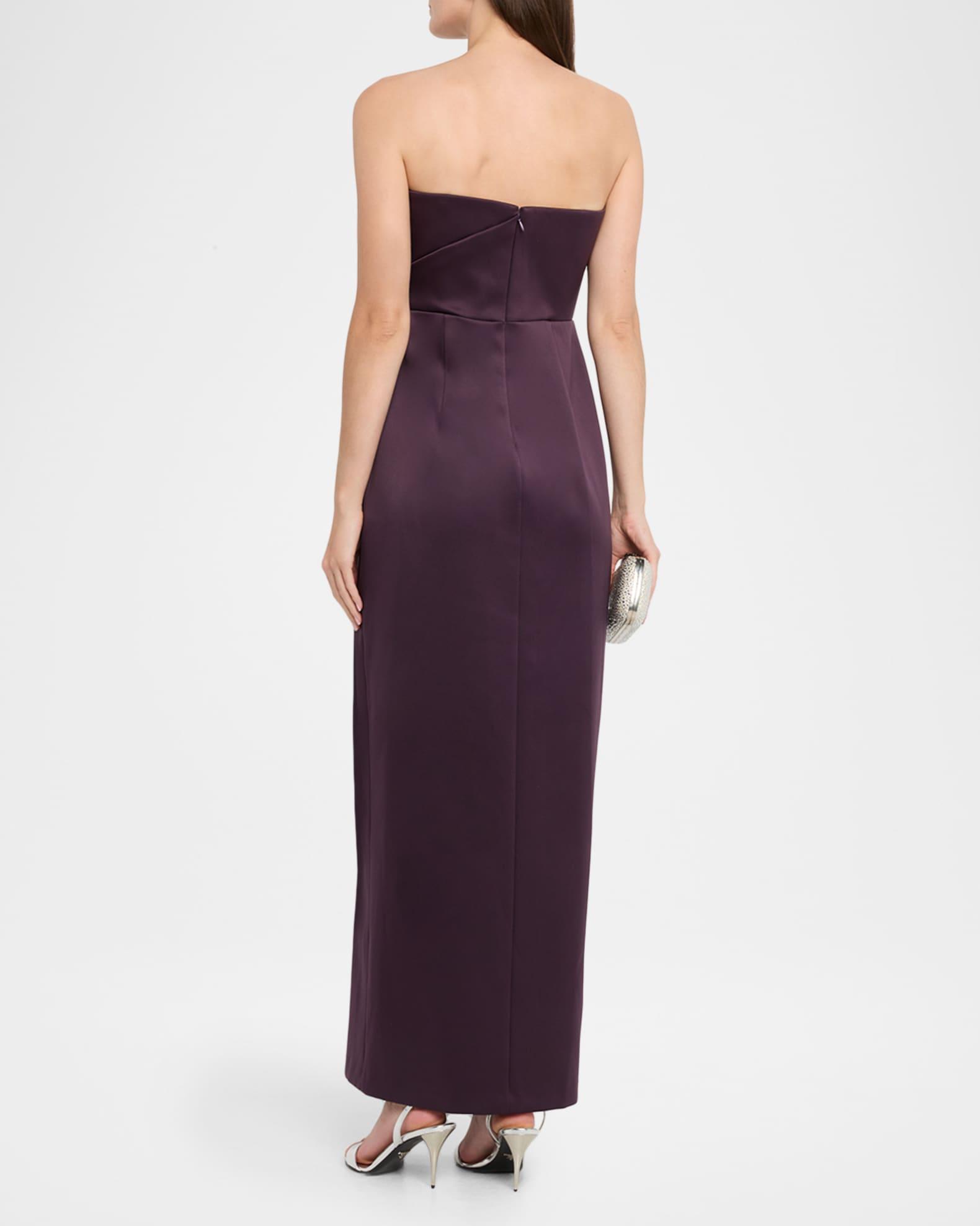 Strapless Bonded Satin Column Gown Product Image