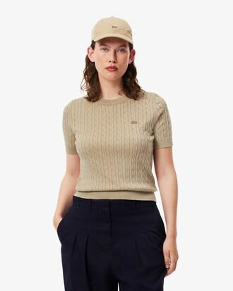 Washed Effect Cable Knit Sweater Product Image