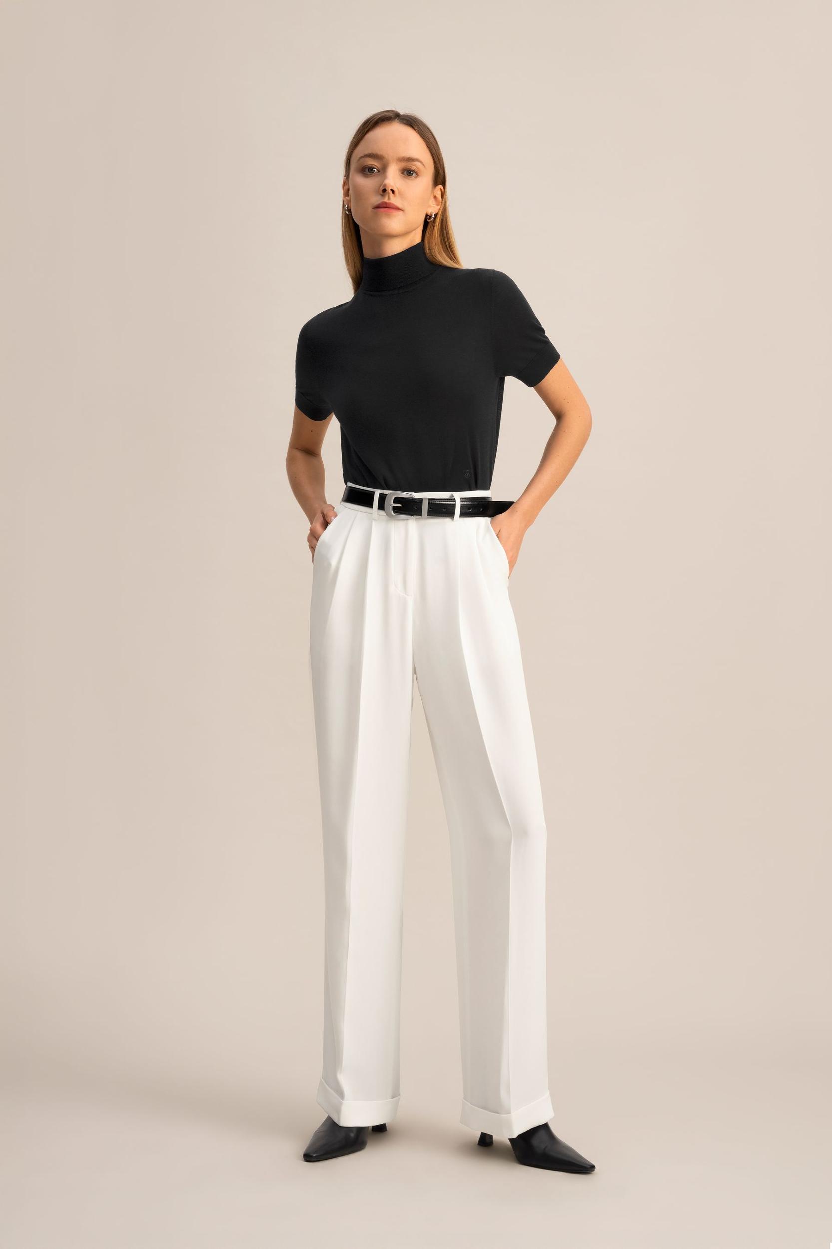 LILYSILK Silk Pants Women Lightweight Natural White 4 Product Image