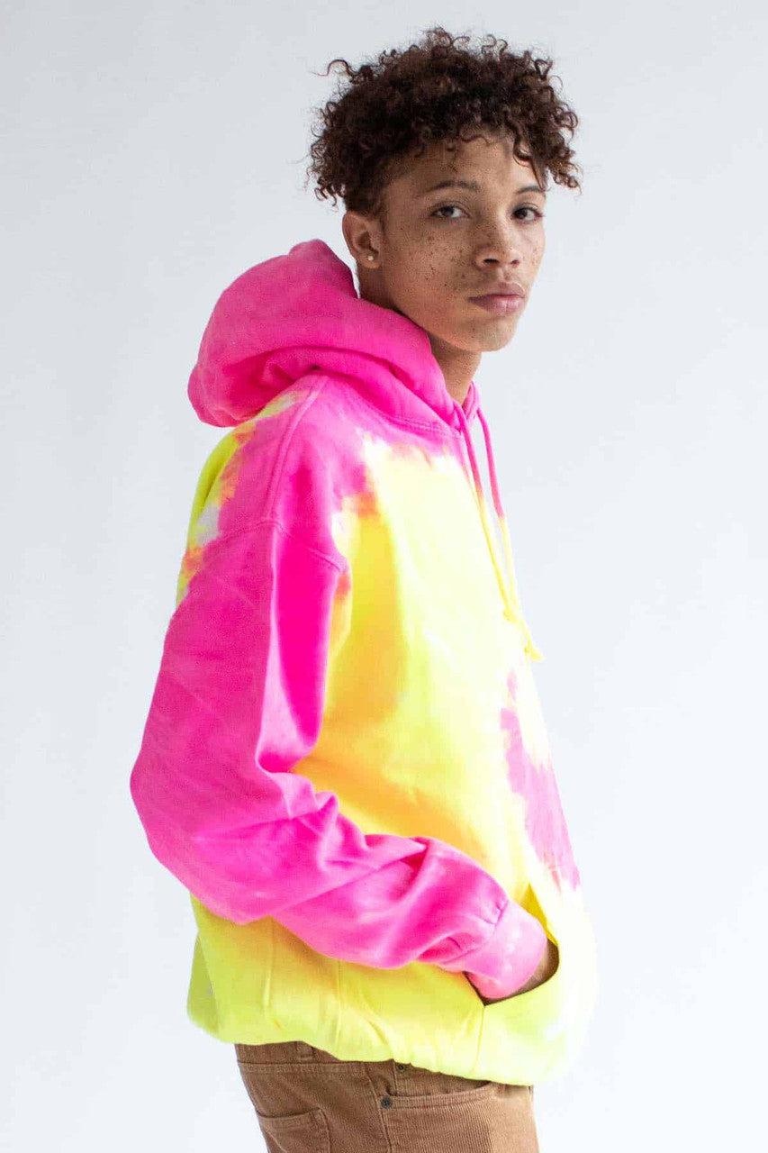 Fluorescent Swirl Tie Dye Hoodie Product Image