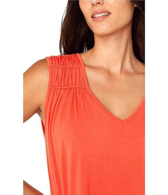 Liverpool Los Angeles Jersey Knit V-Neck Sleeveless Top Product Image
