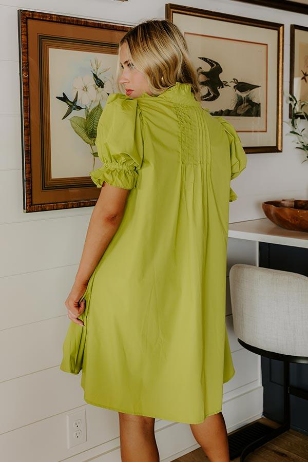 Sweet Energy Pleated Mini Dress in Lime Punch Product Image