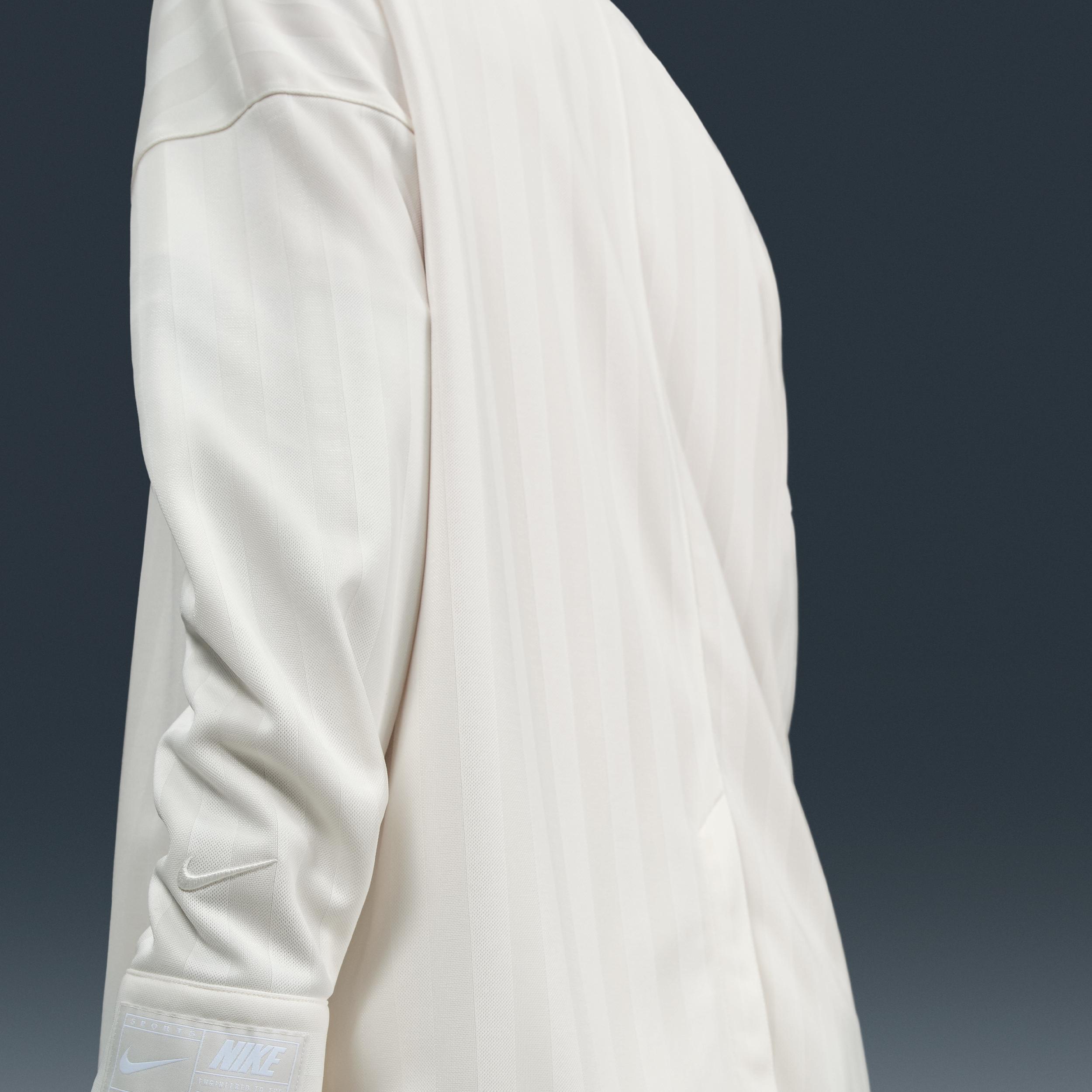 Womens Nike Sportswear Oversized Jacquard Striped Button-Down Shirt | HV1956-110 Product Image