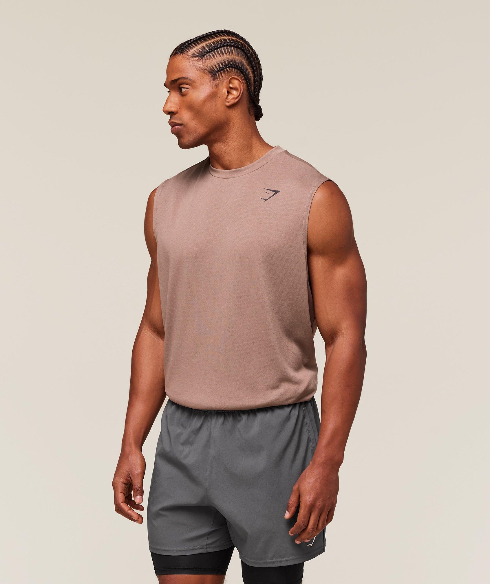 Gymshark Arrival Oversized Tank - Mocha Mauve Male Product Image