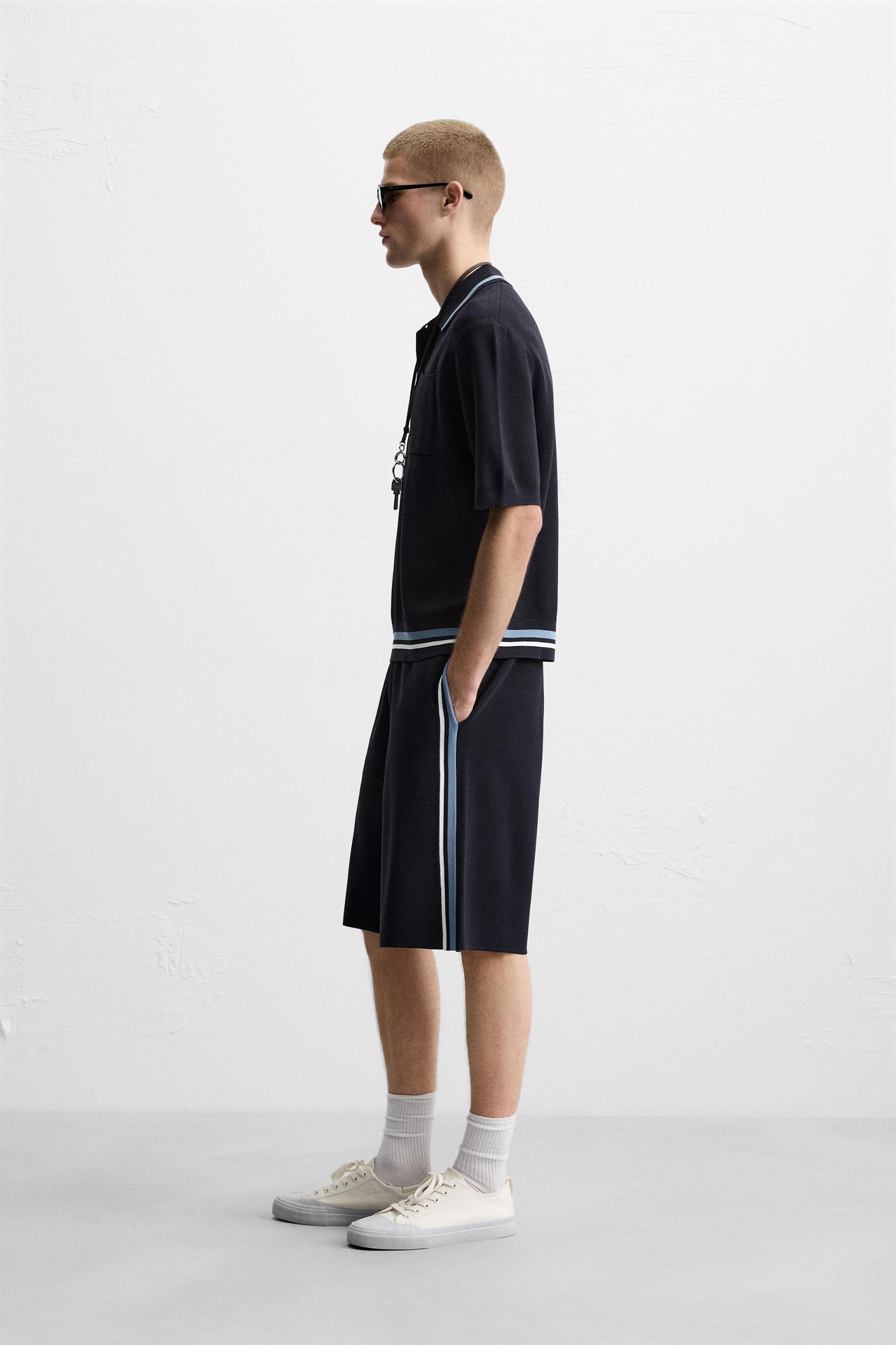 KNIT POLO SHIRT WITH POCKET Product Image