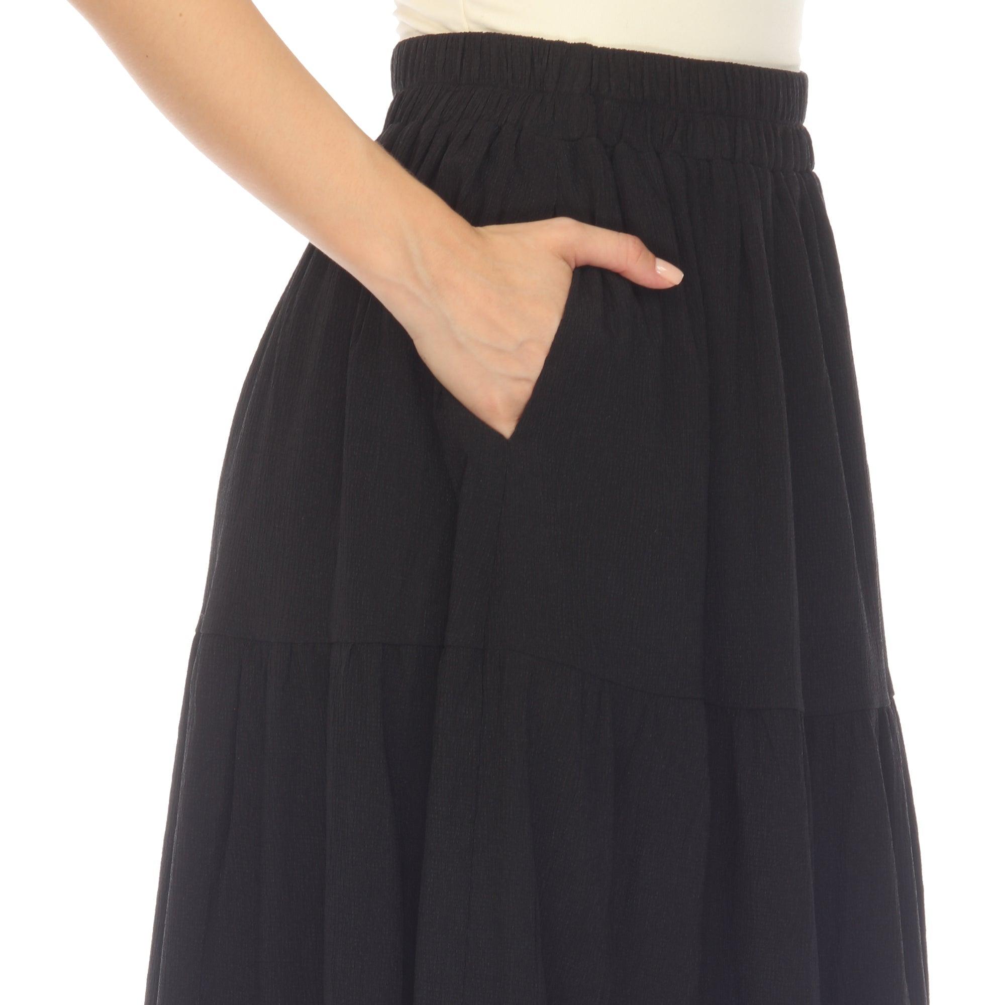 Pleated Tiered Maxi Skirt Product Image