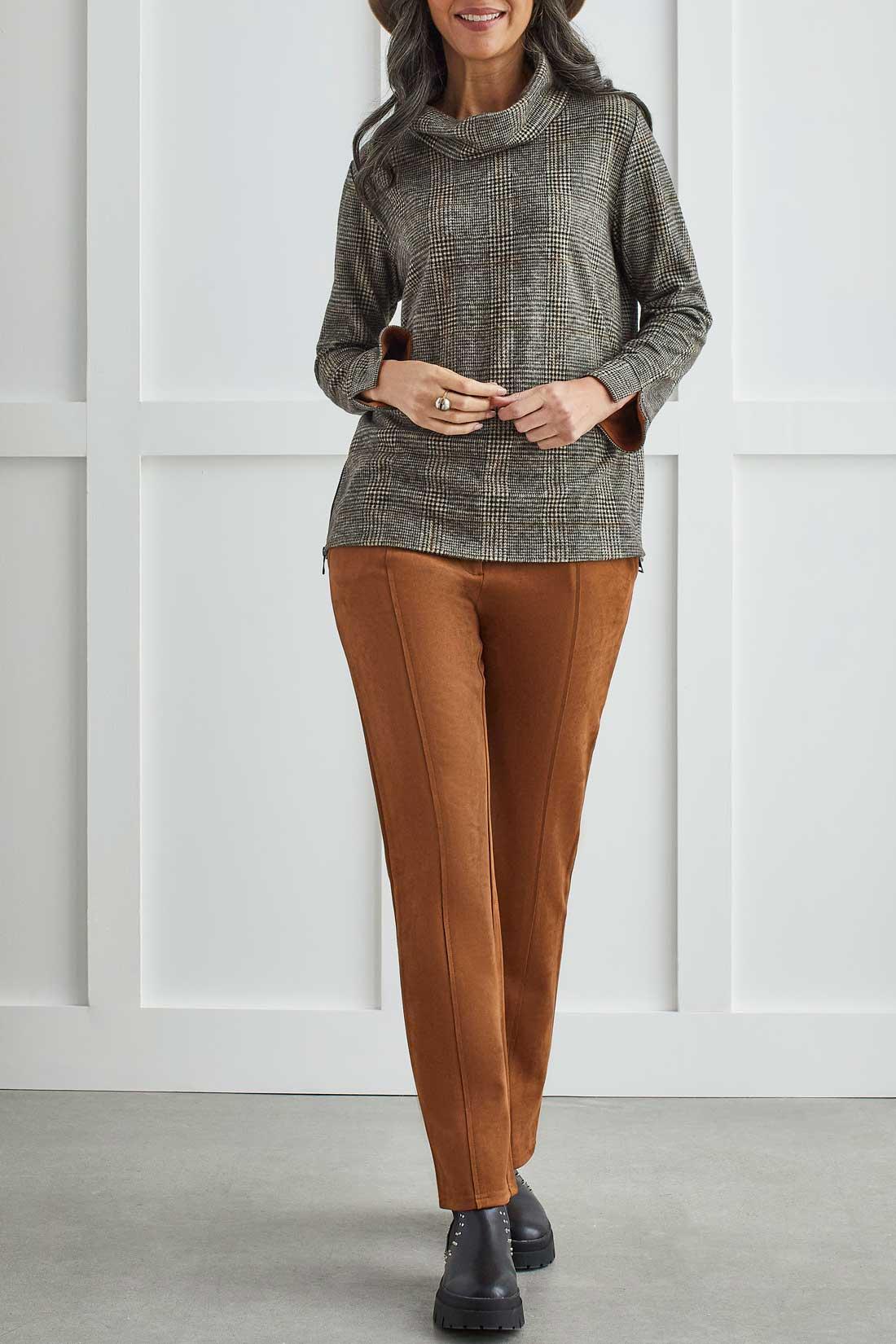 Cowl Neck Top - Rust Product Image