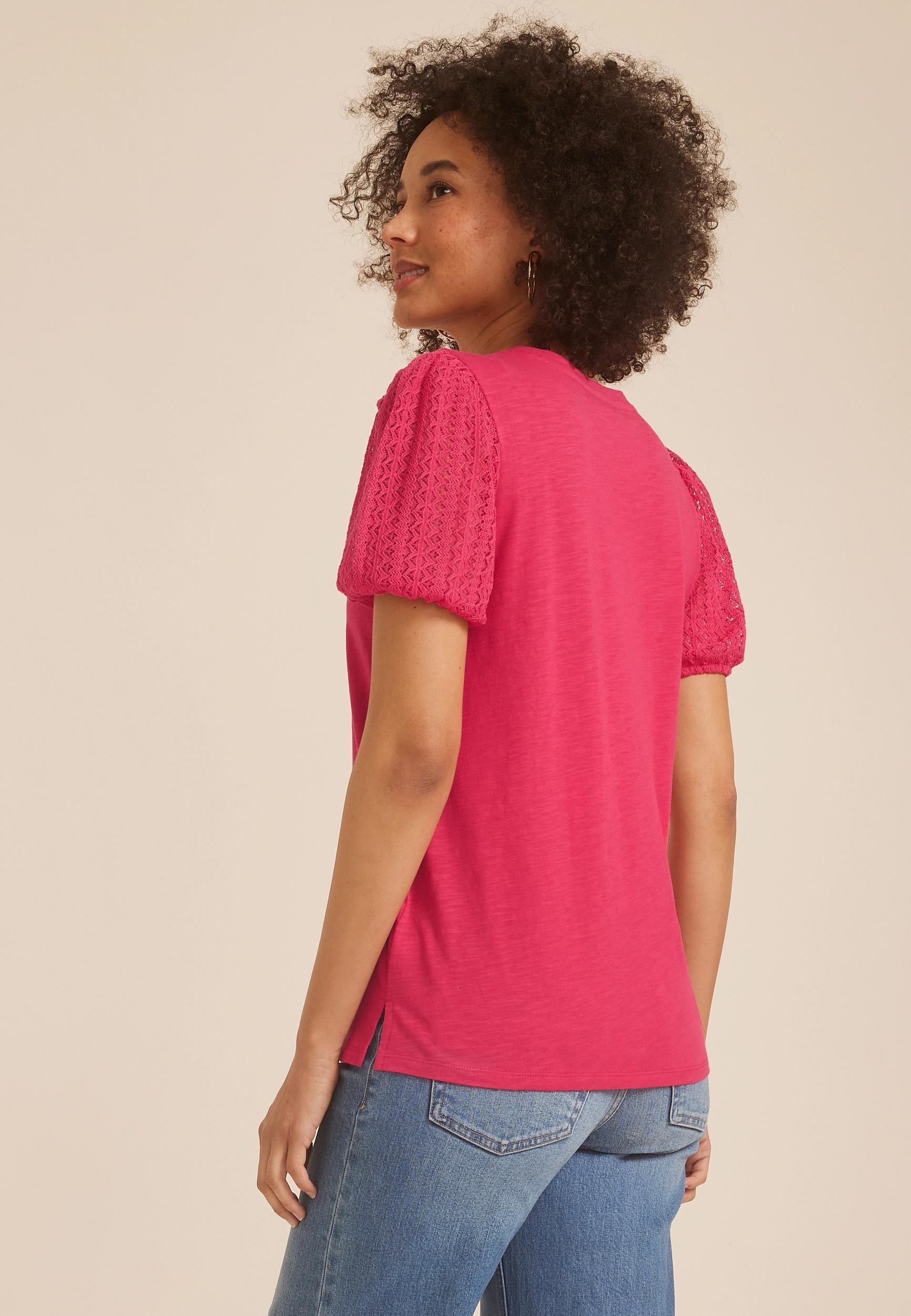 Lace Puff Sleeve Top Product Image