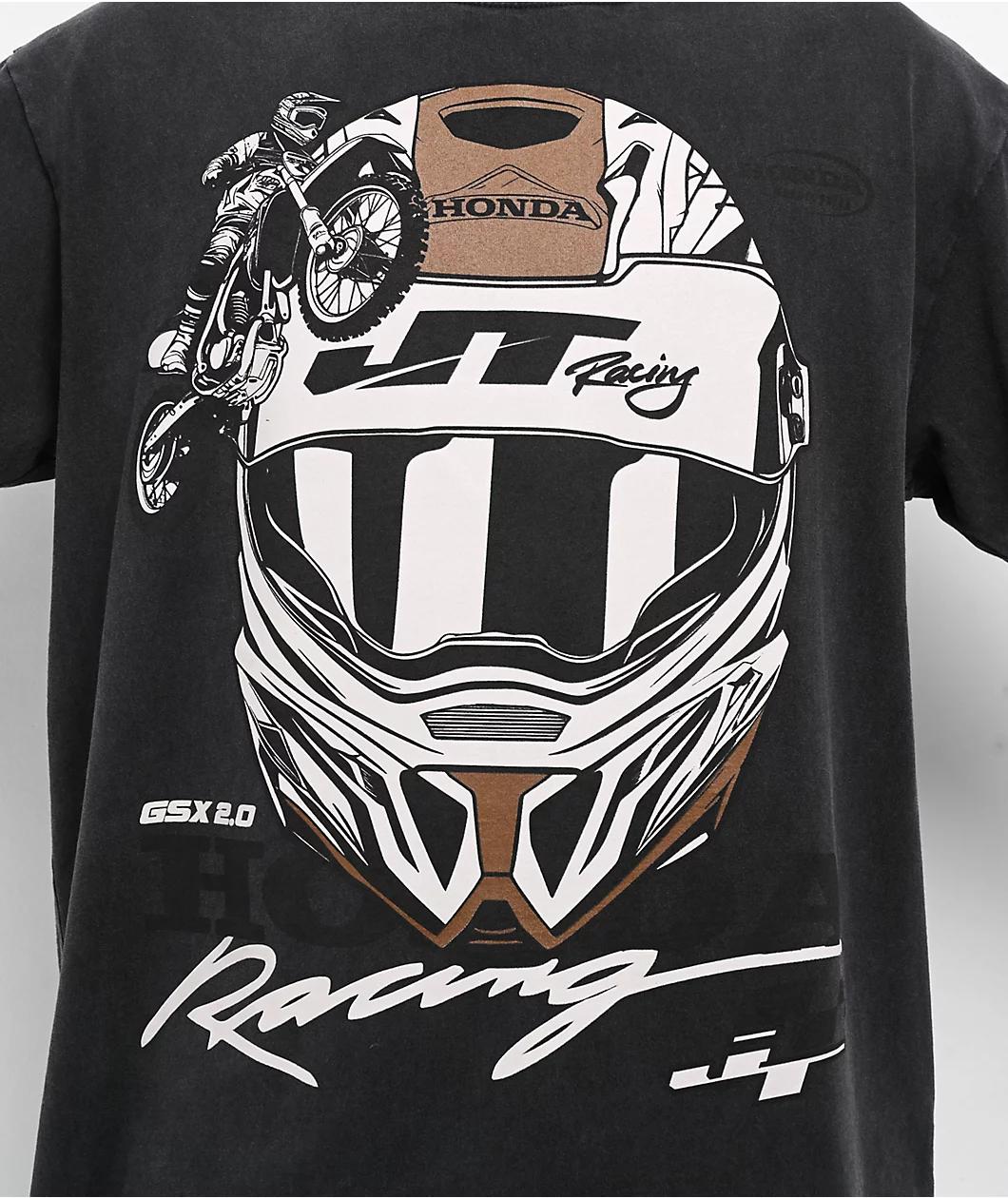 JT Racing x Honda Pump Washed Black T-Shirt Product Image