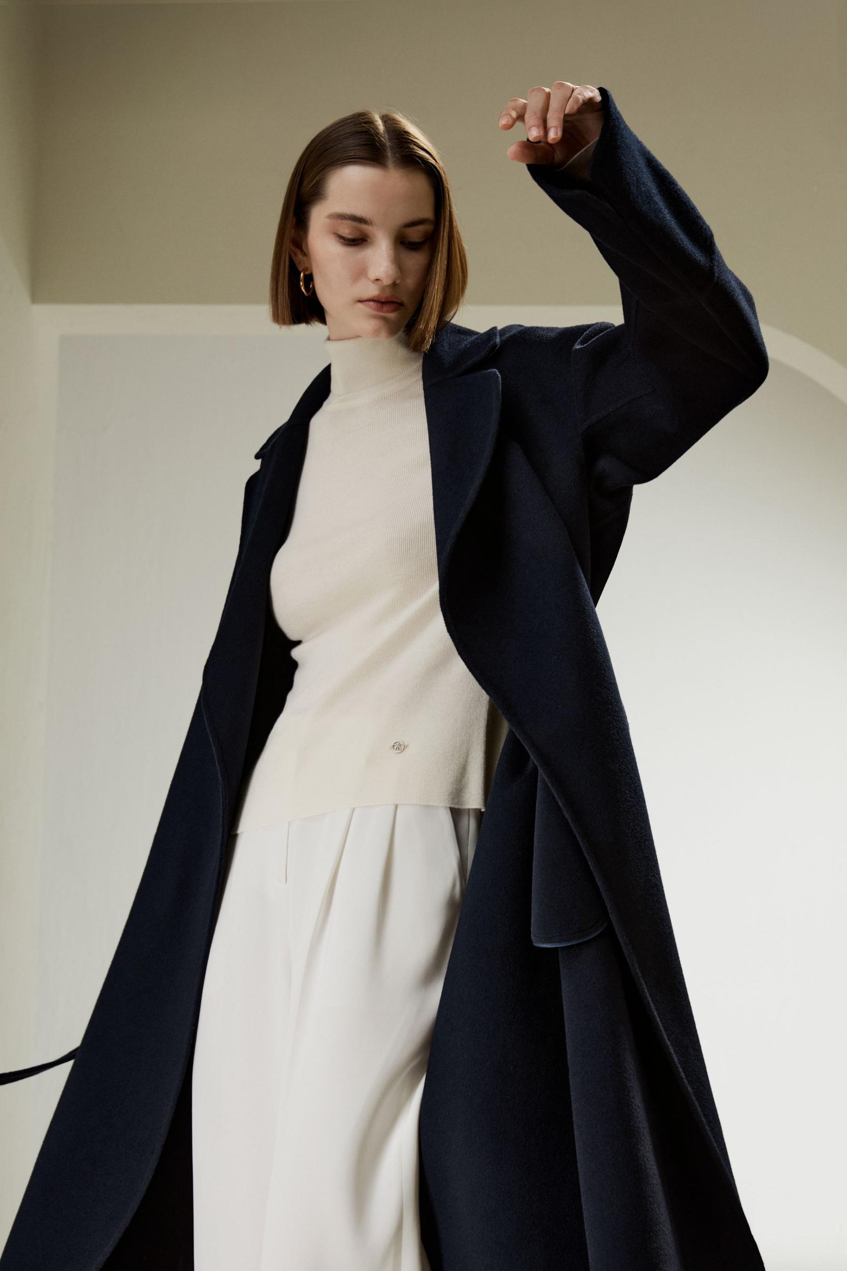 Double-faced Wool-blend Robe Coat Product Image