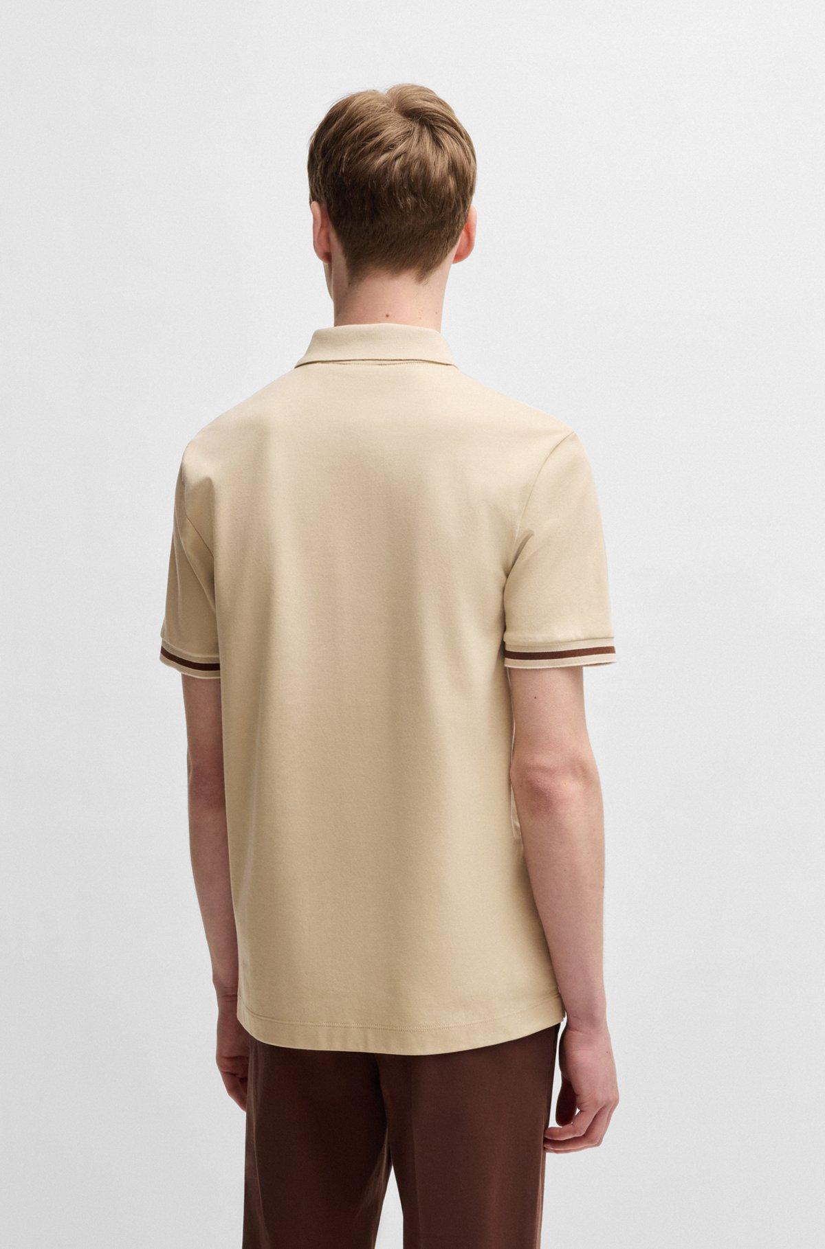 Interlock-cotton polo shirt with contrast tipping Product Image