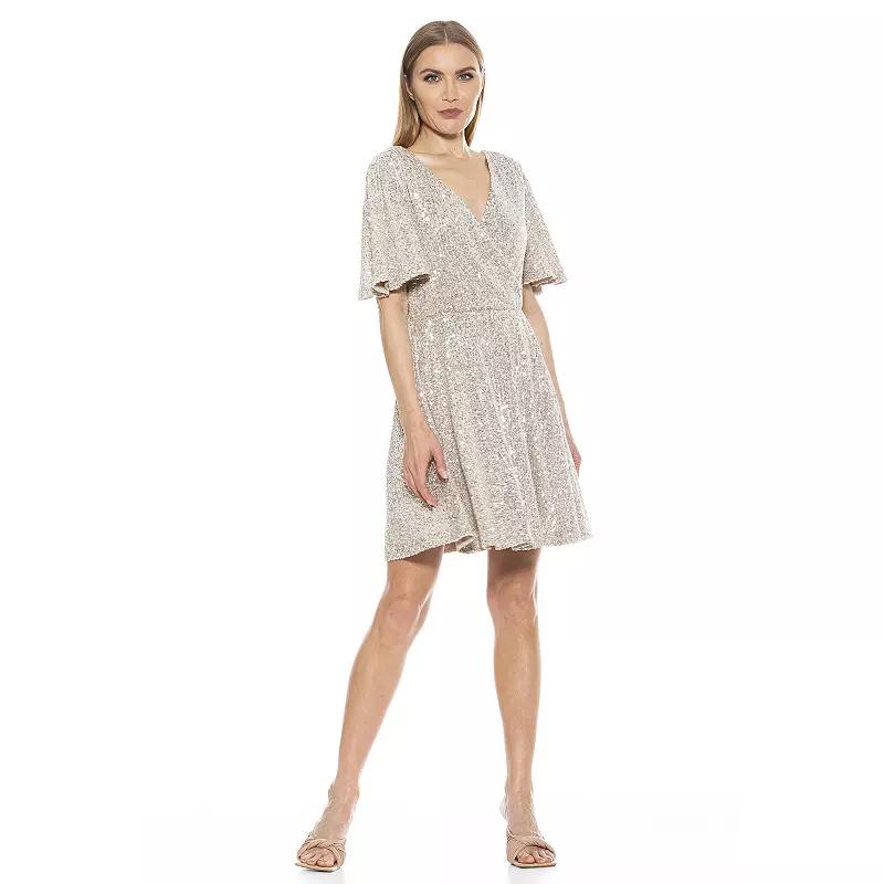 Women's ALEXIA ADMOR Oakless Flutter Sleeve Fit & Flare Dress,  Product Image
