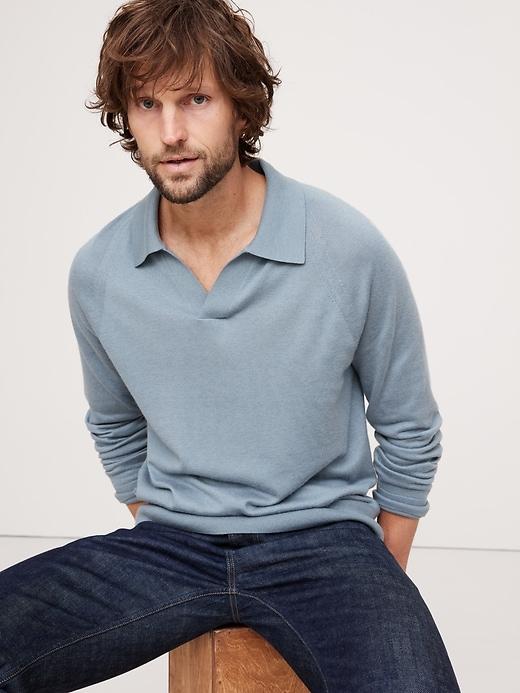 Cashmere-Silk Sweater Polo Product Image