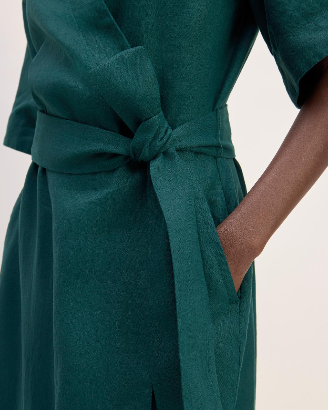 The Wrap Dress in Linen Product Image