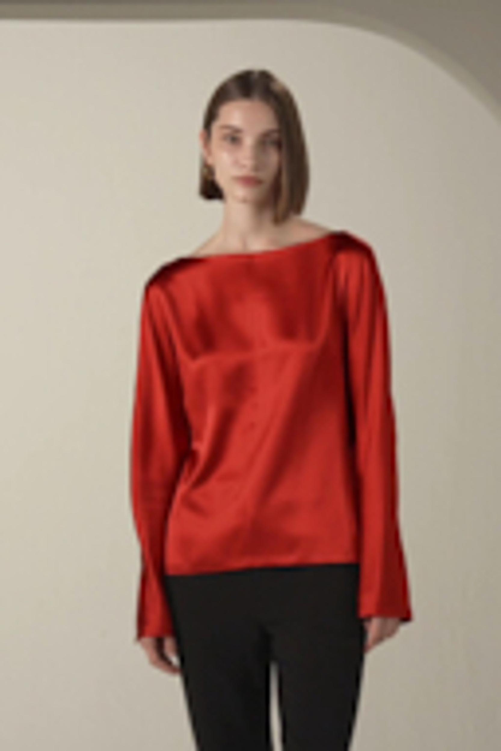 Minimalist Shiny Silk Top Product Image