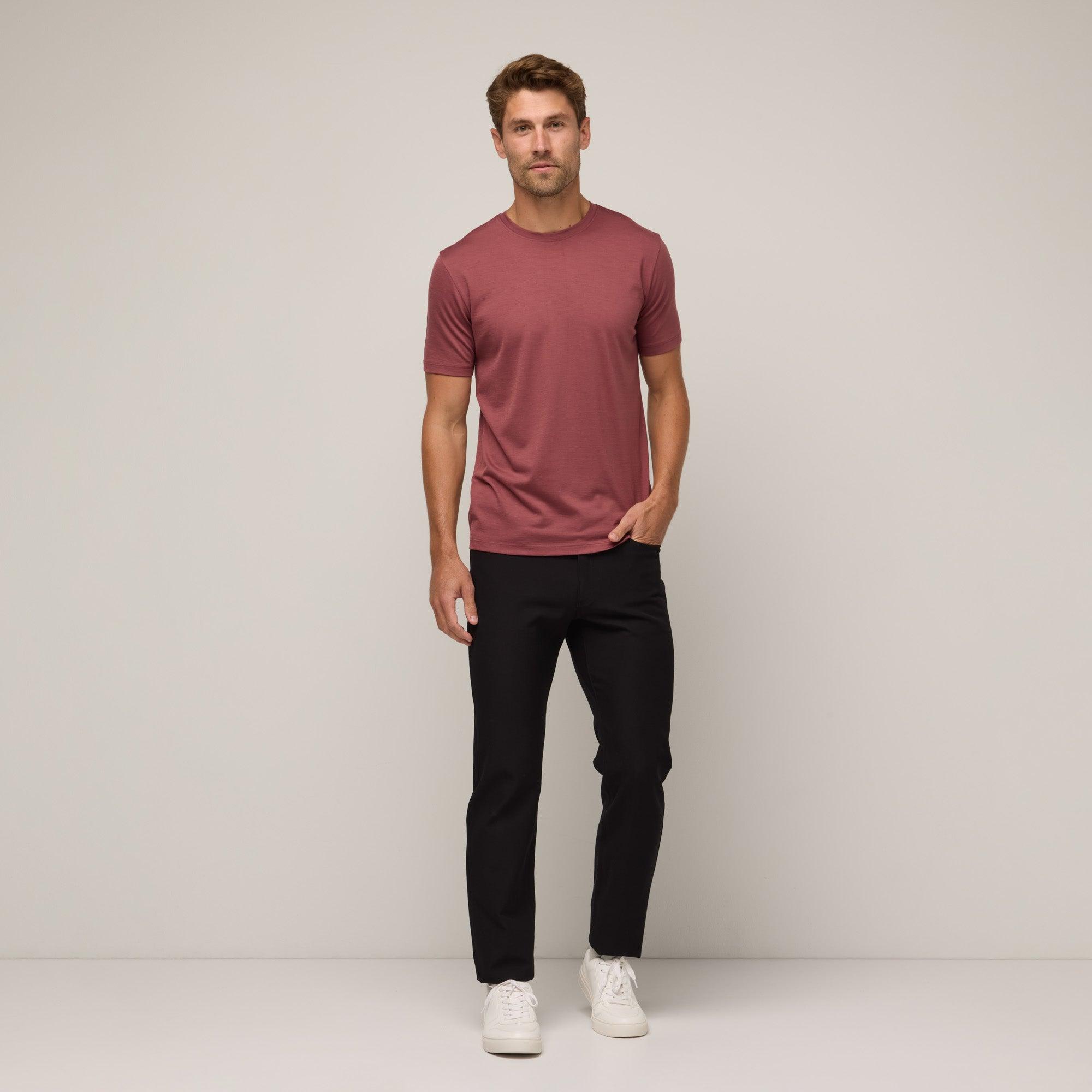 Merino Wool Stretch Canvas 5-Pocket Pant | Black Product Image