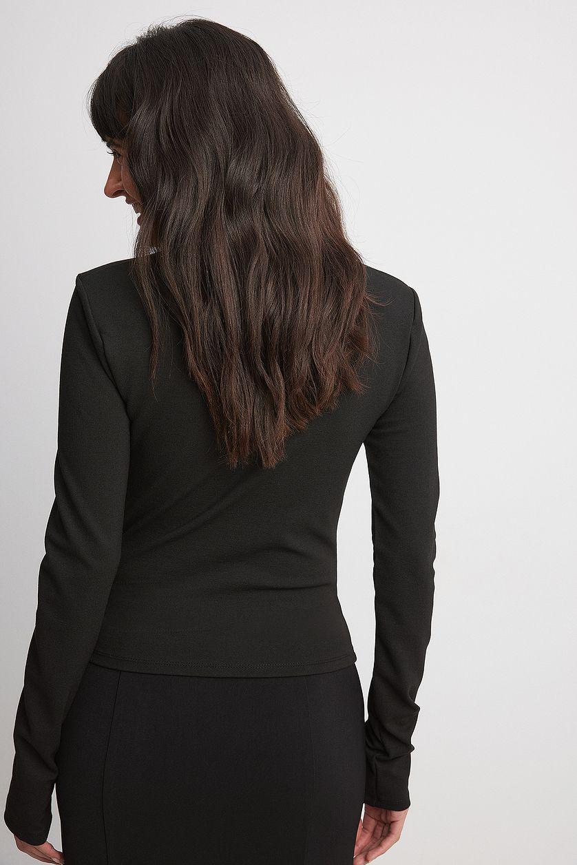 Square Neck Choker Detail Top Product Image