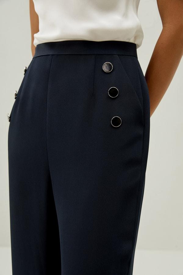Nautical-Inspired Cropped Trousers Product Image