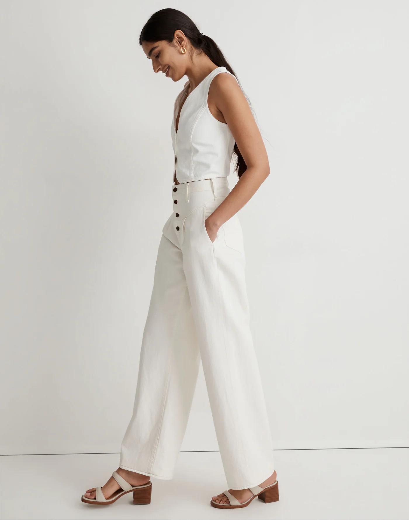 Superwide-Leg Jeans in Vintage Canvas: Button-Fly Edition Product Image