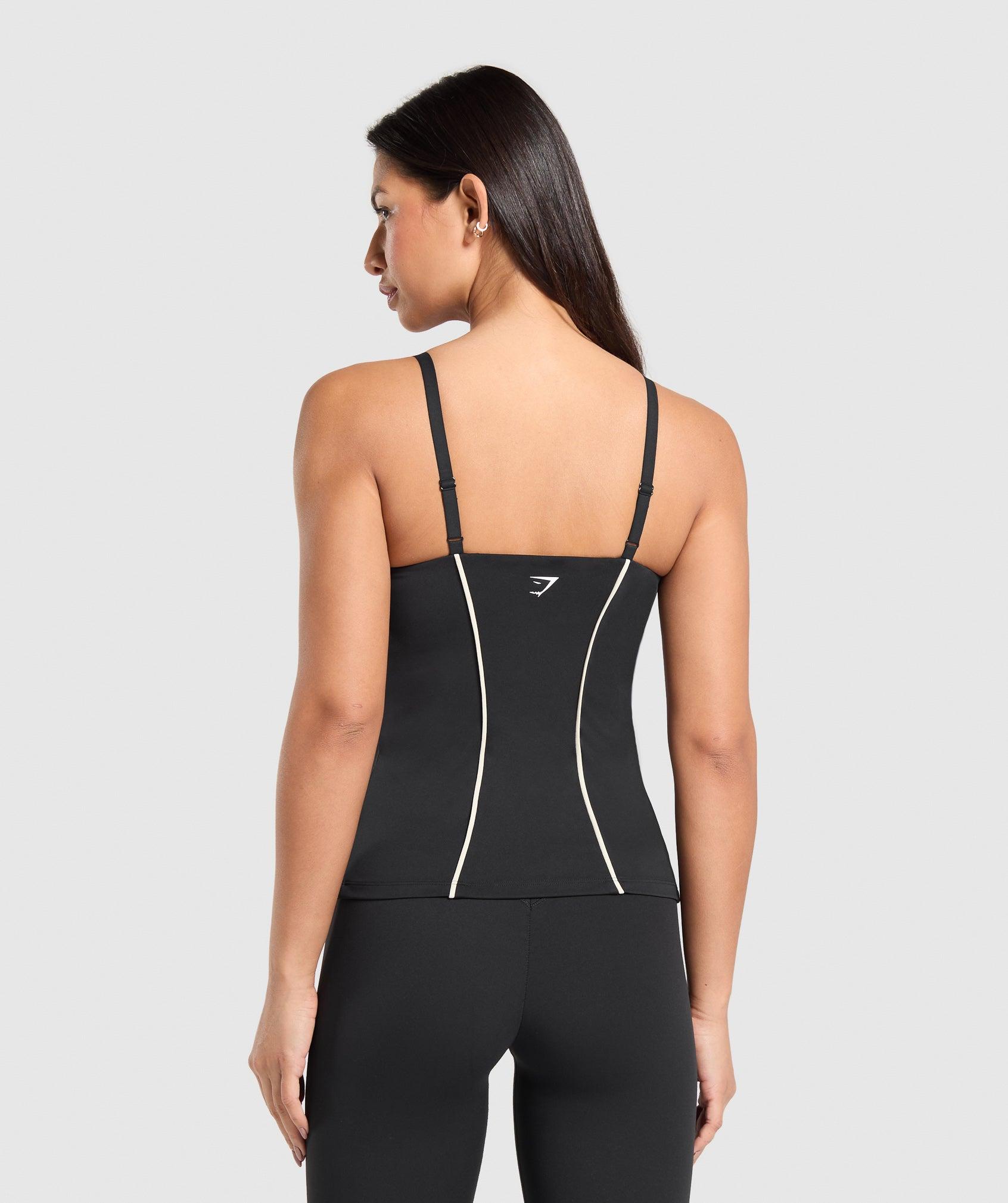 Gymshark Contour Stitch Tank with Shelf - Black Female Product Image