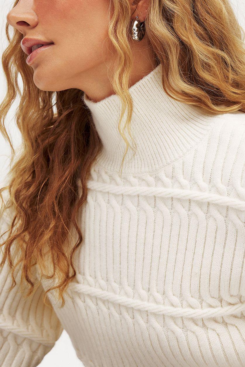 Cable Knitted Turtle Neck Sweater Product Image
