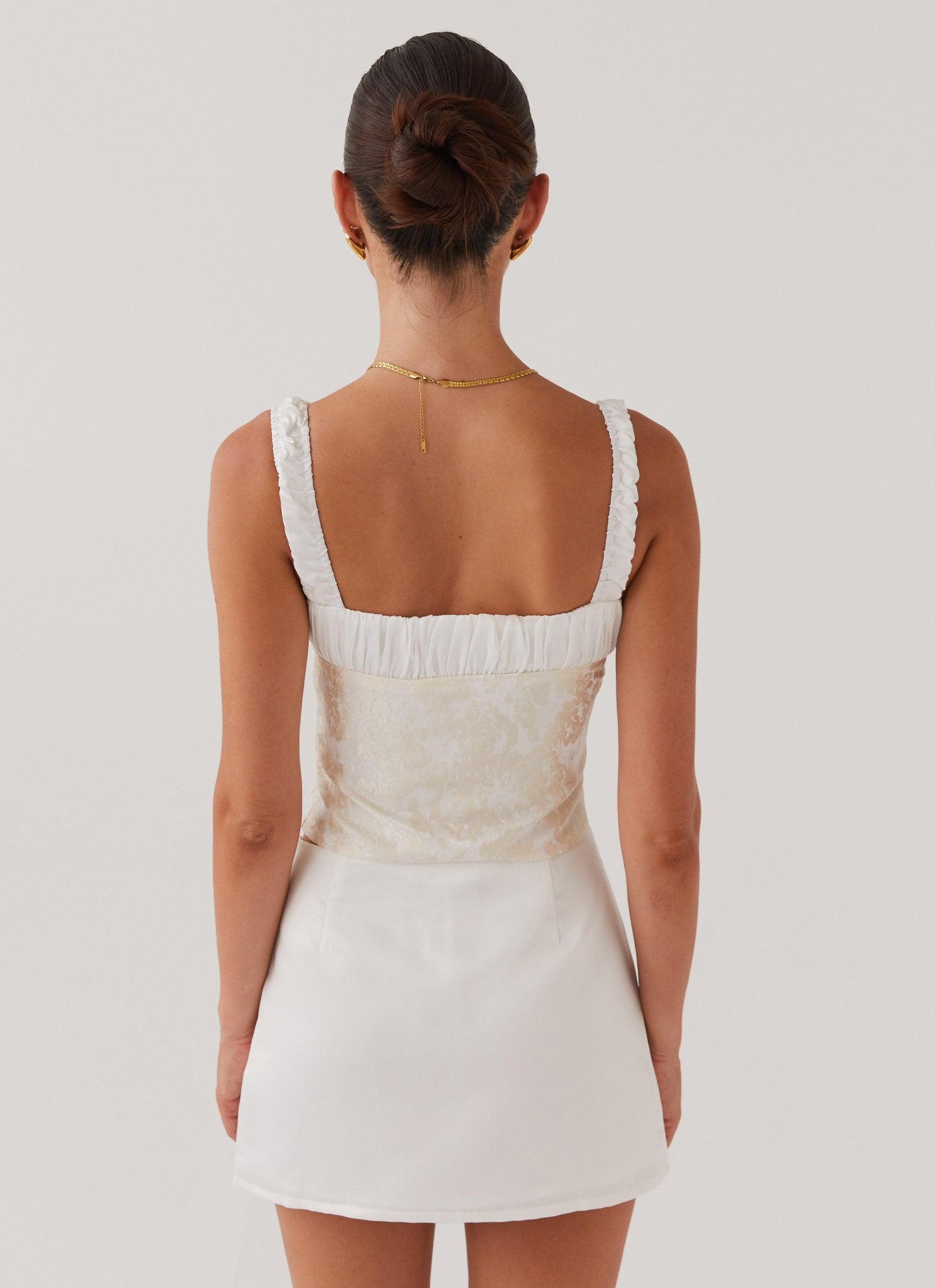 Ryder Bustier Top - Ivory Sky Product Image