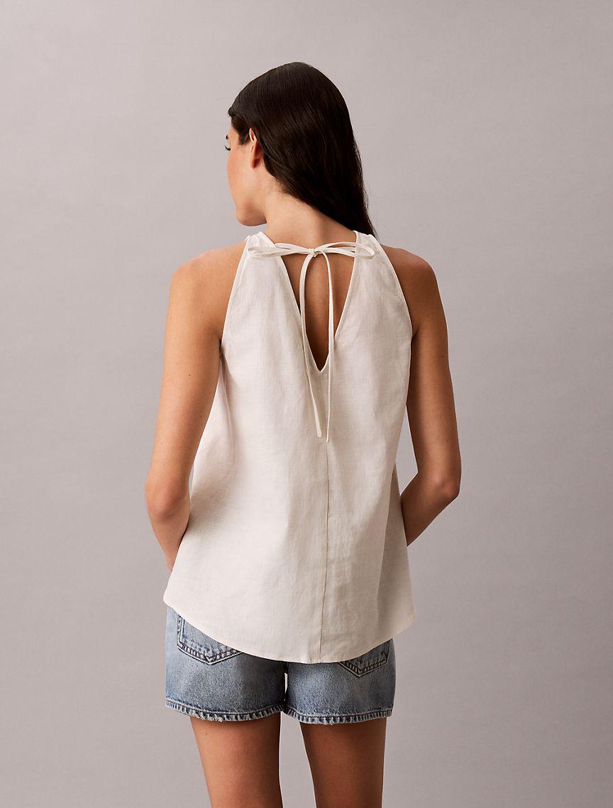 Linen Blend Sleeveless Top Product Image