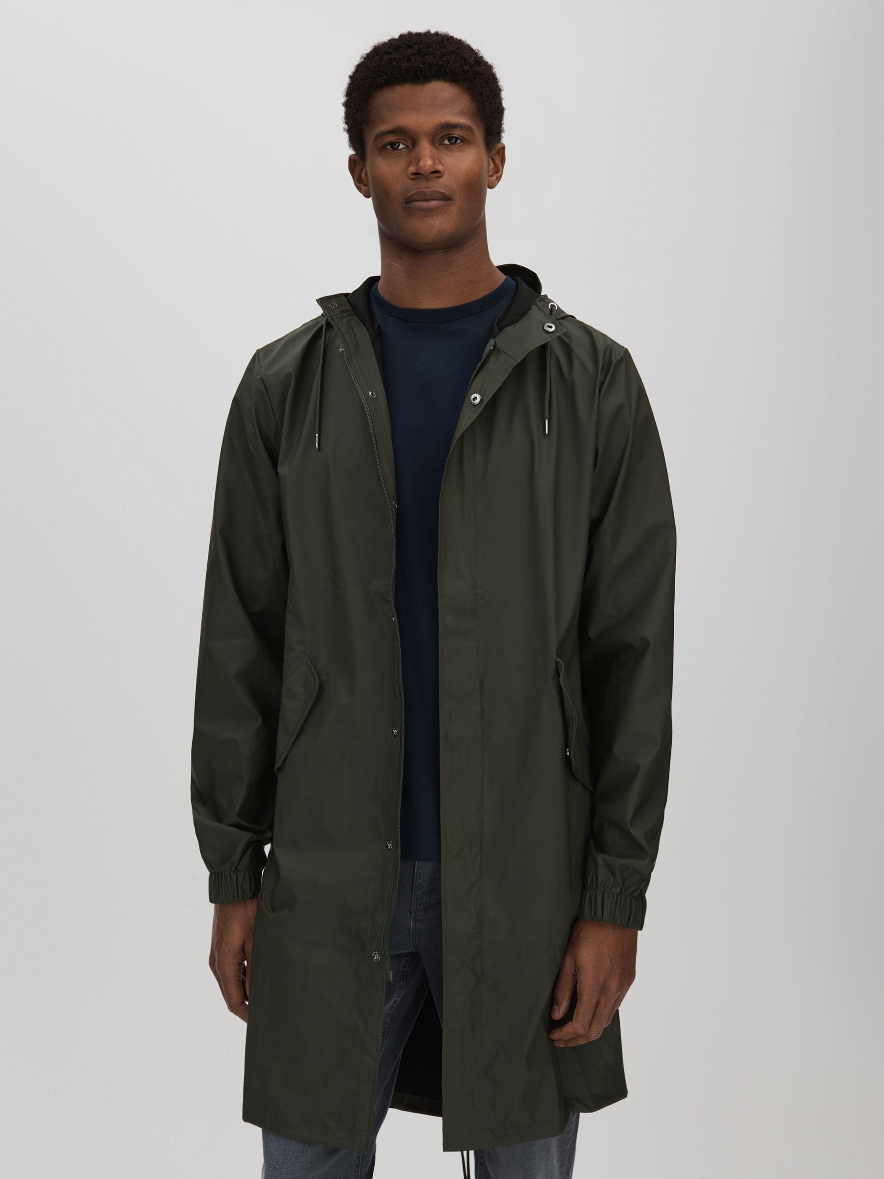 Rains Fishtail Parka in Dark Green Product Image