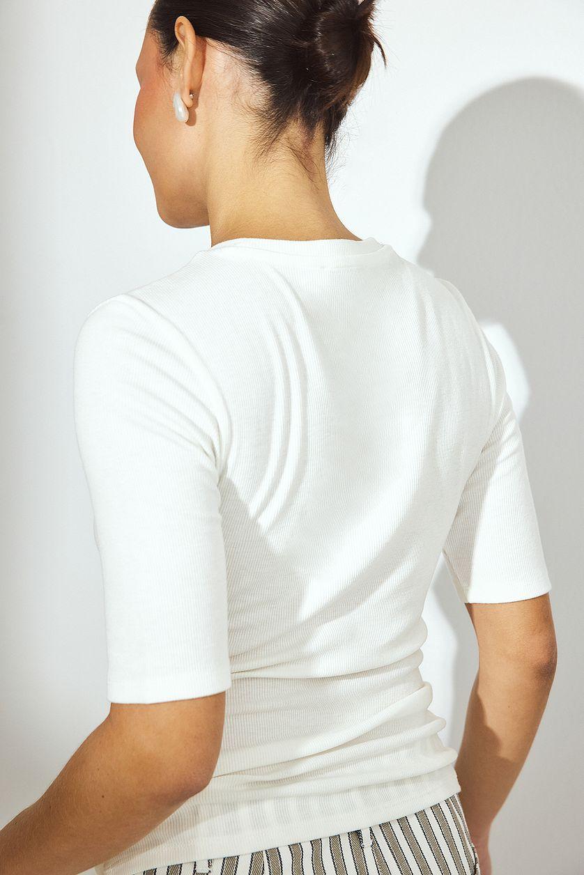 Round Neck Ribbed Top Product Image