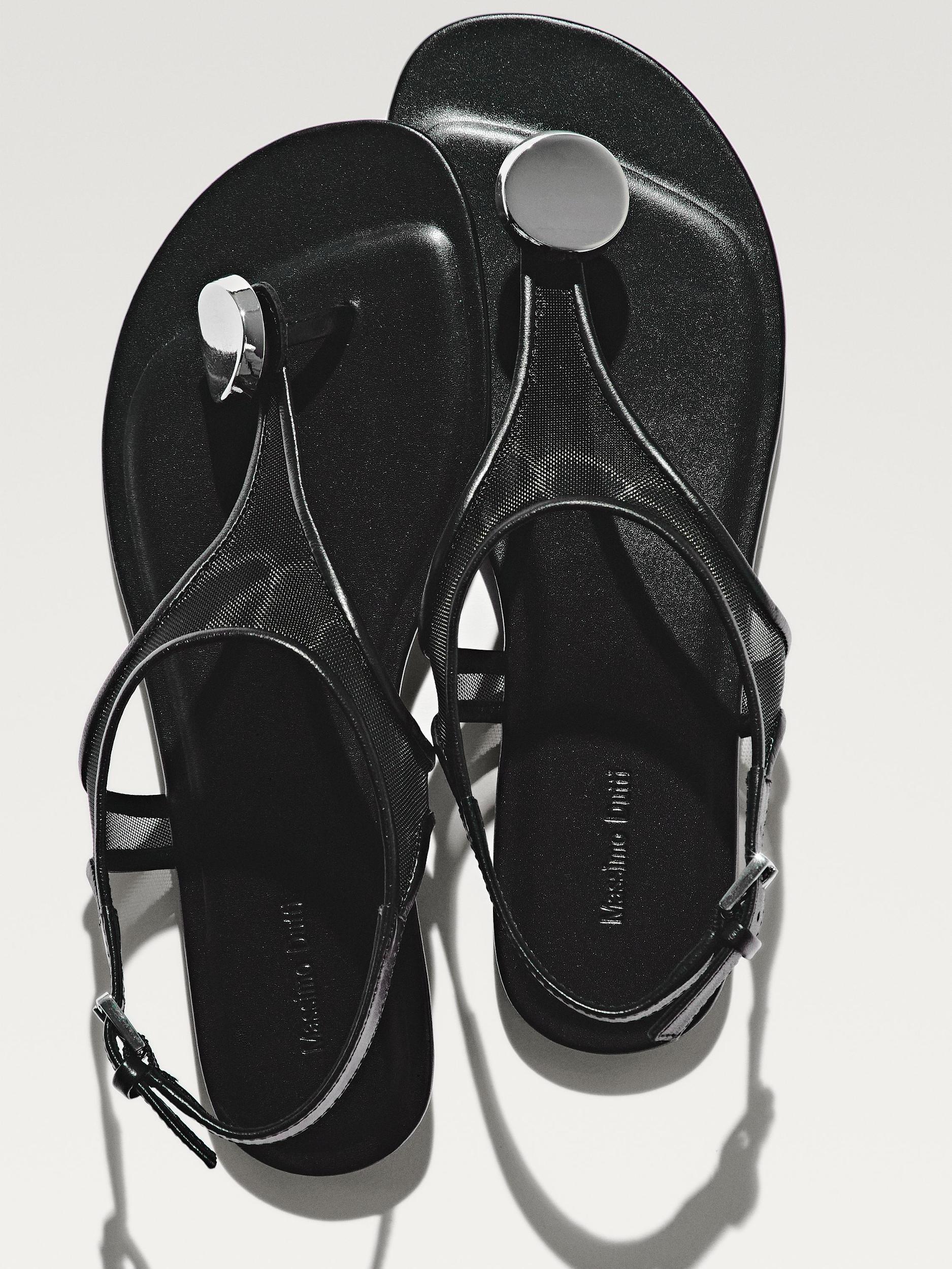 Mesh sandals with rhinestone detail Product Image