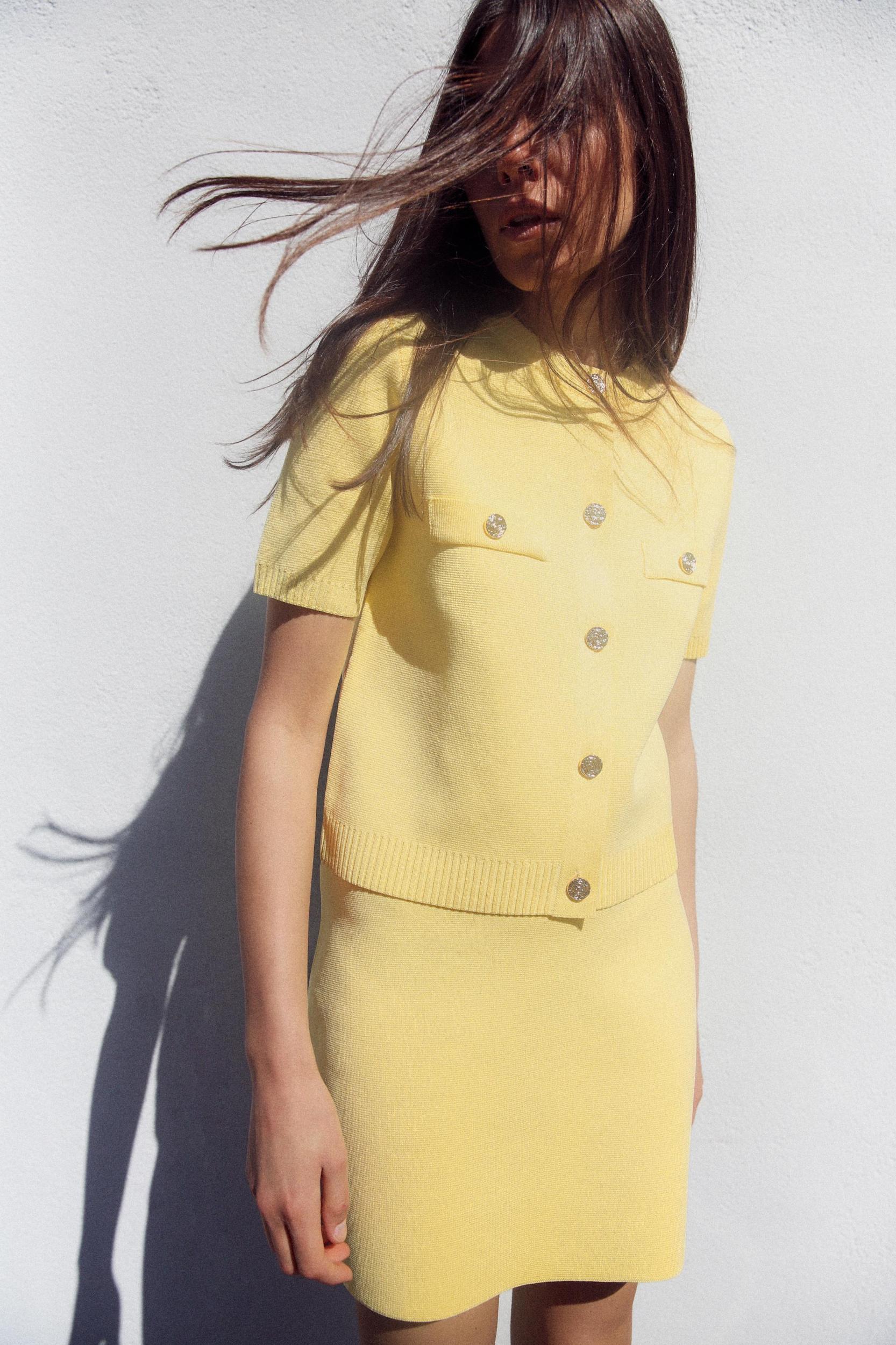 SHORT SLEEVE KNIT CARDIGAN Product Image