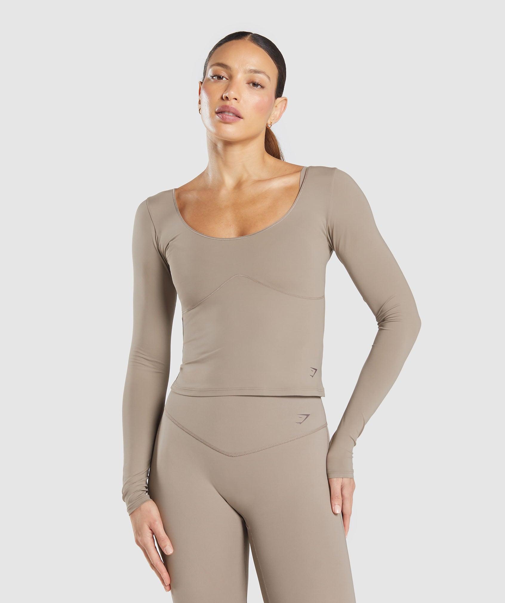 Gymshark Elevate Long Sleeve Top - Lifestyle Brown Female Product Image