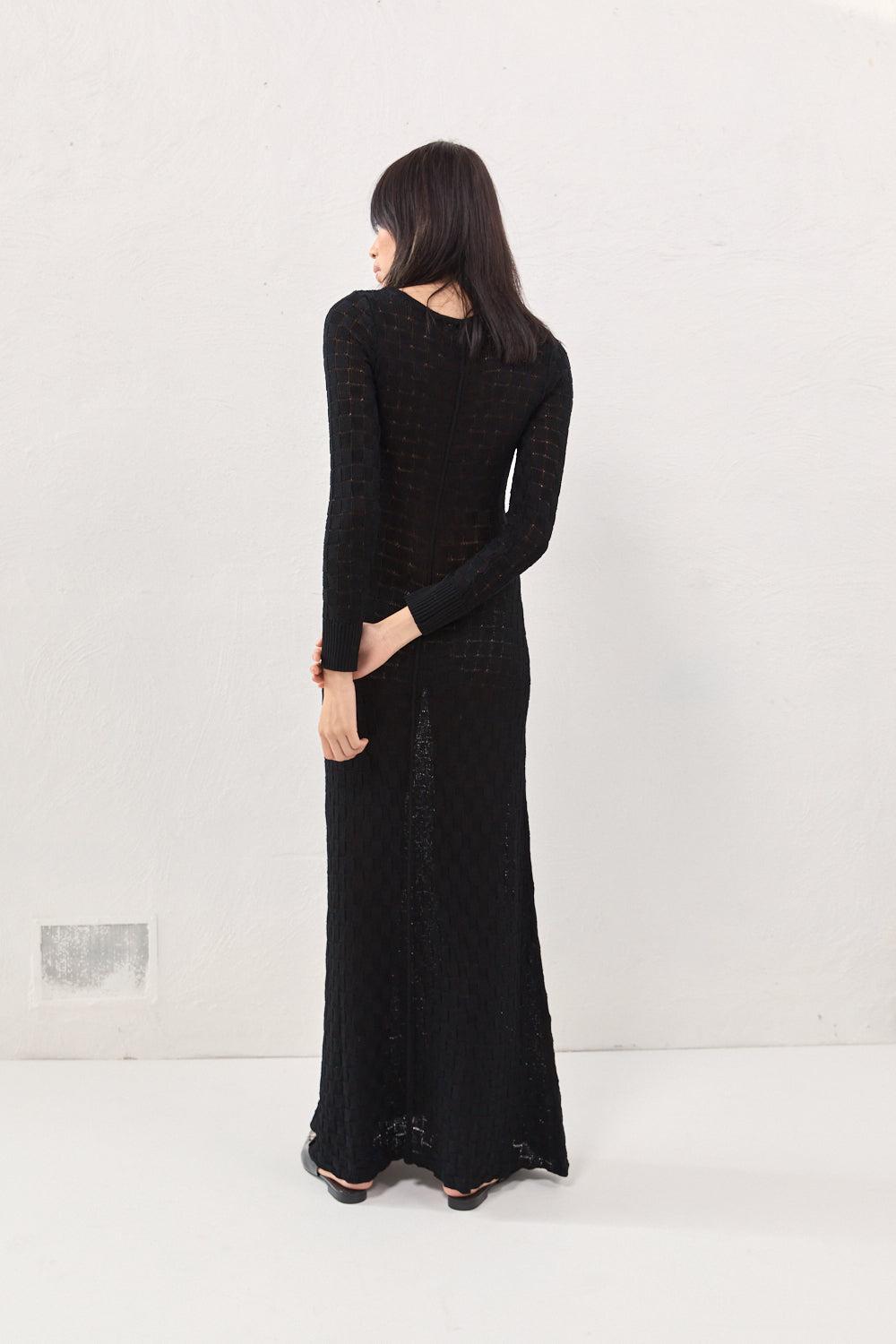 Zelda Knit Maxi Dress Black Product Image