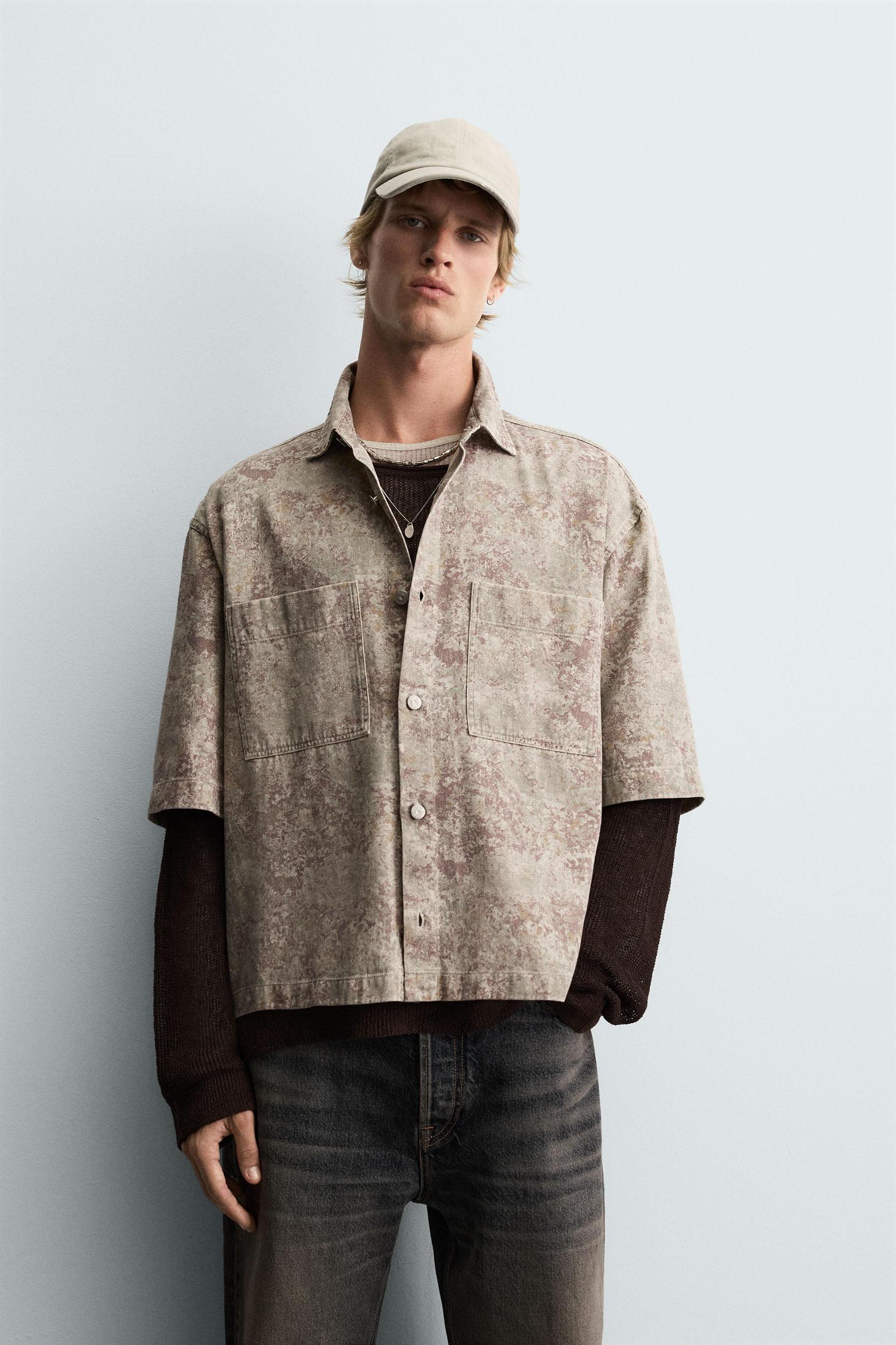 RELAXED FIT ABSTRACT PRINT SHIRT Product Image