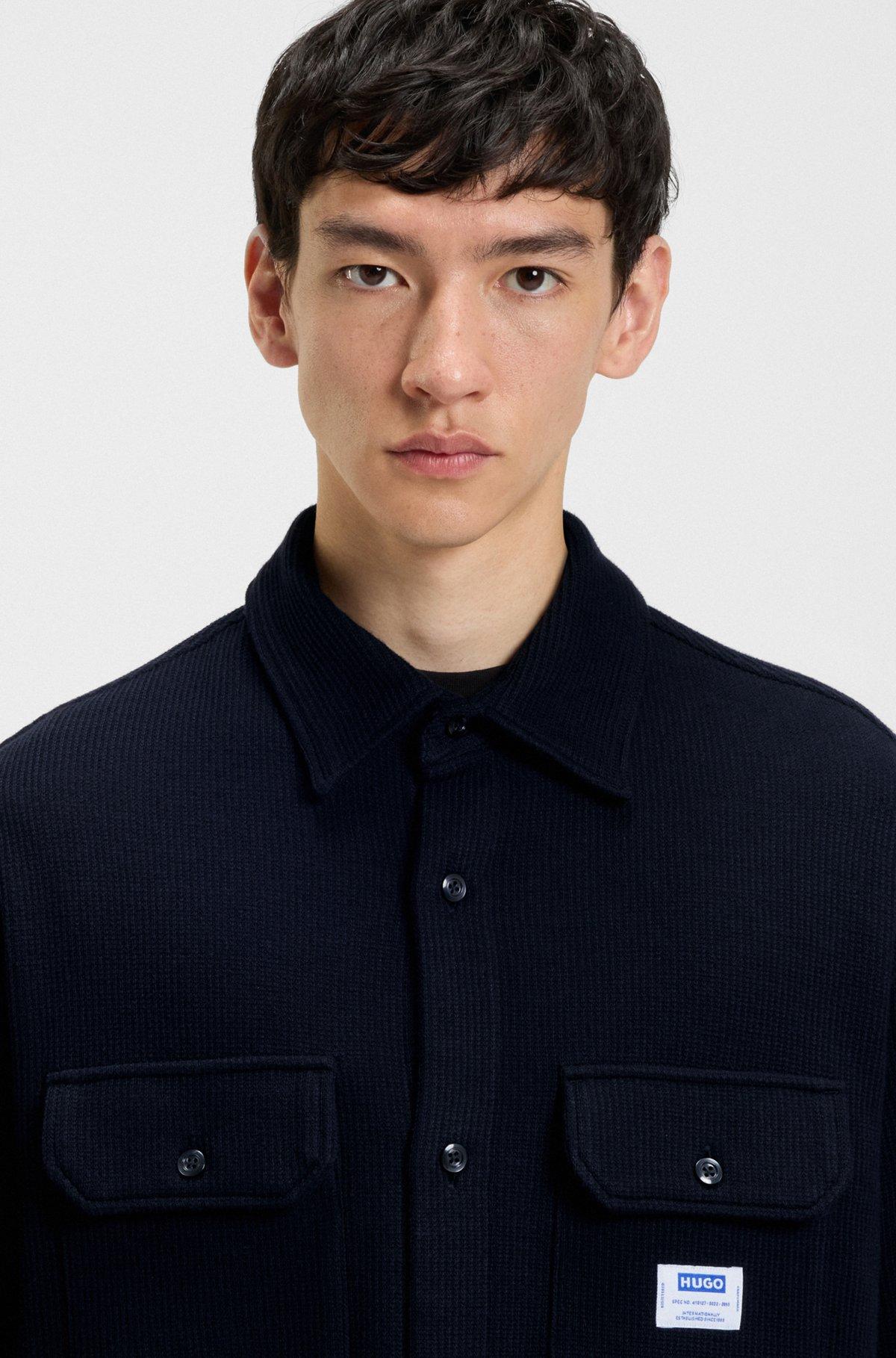 Oversize-fit shirt in structured cotton Product Image