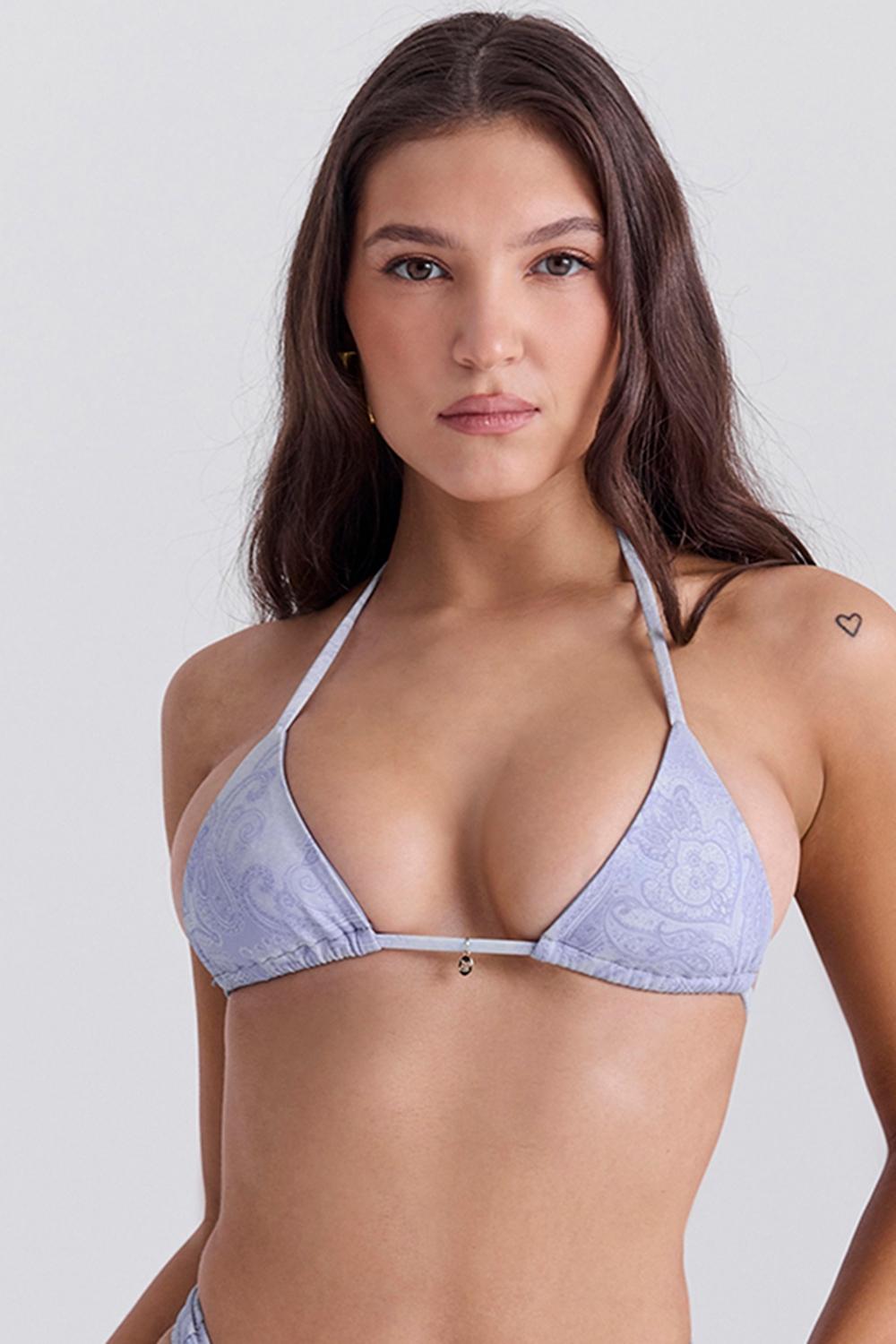 Caribe  lavender paisley bikini top Product Image