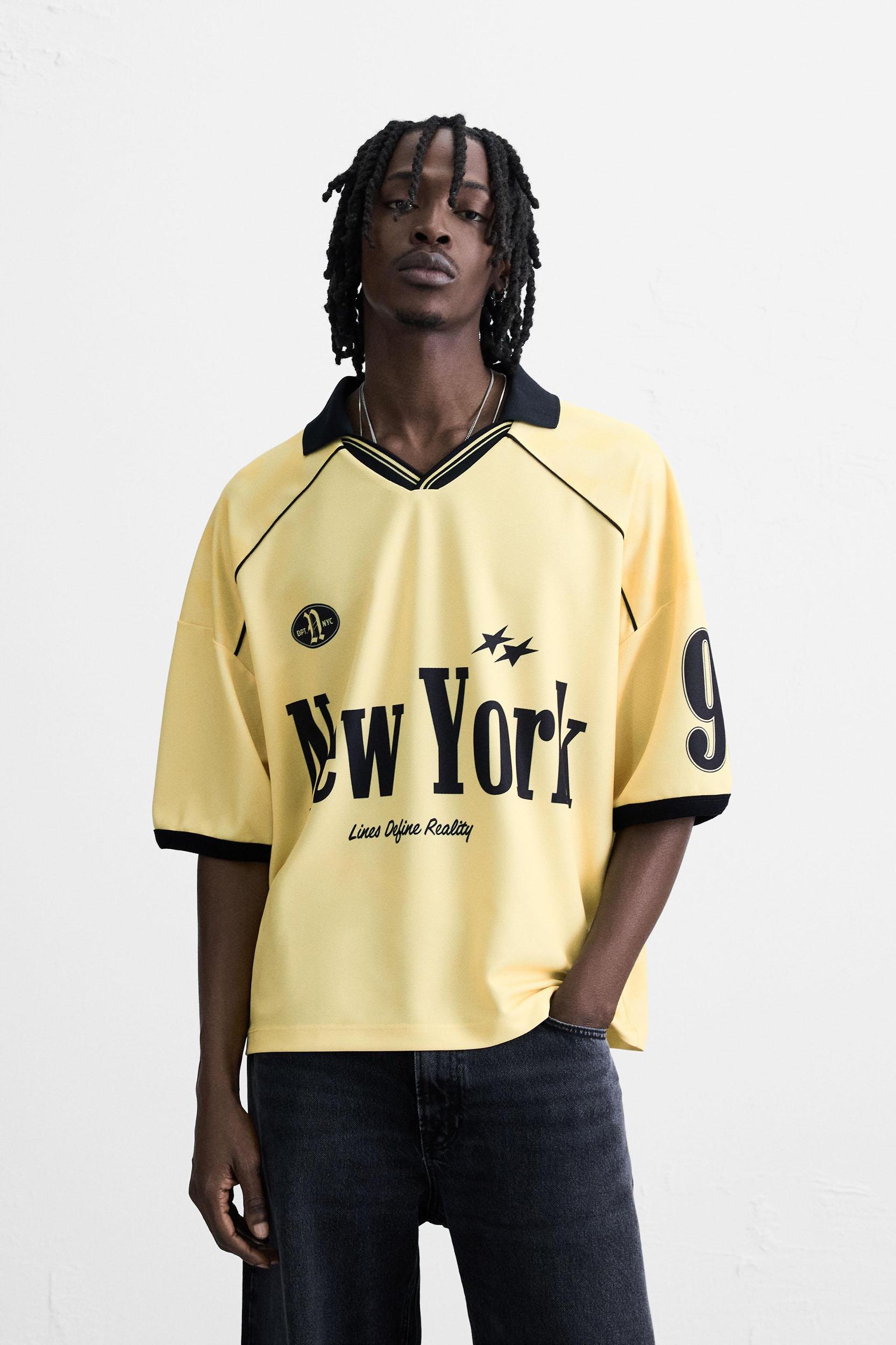 RETRO FOOTBALL PRINTED POLO SHIRT Product Image