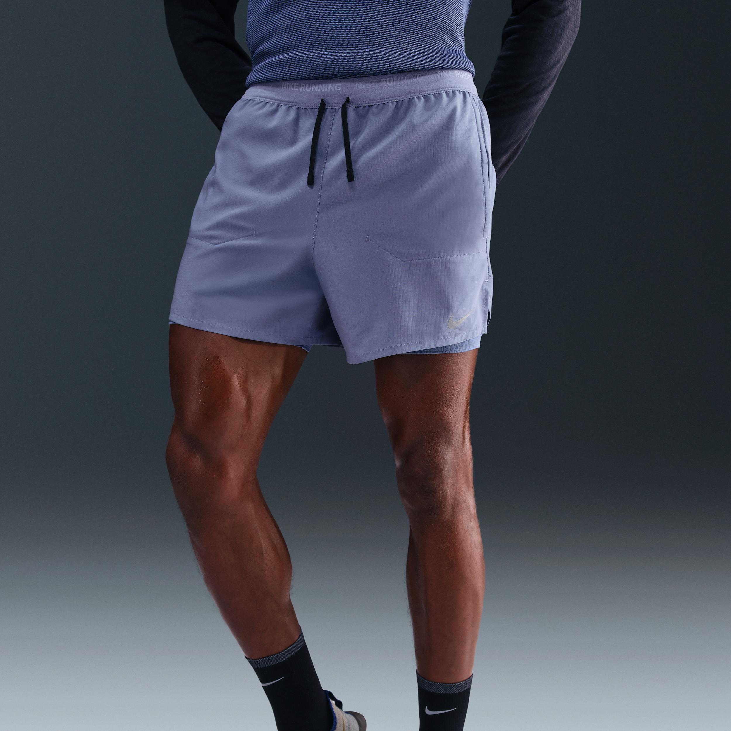 Nike Mens Stride Dri-FIT 5 2-in-1 Running Shorts | FN2992-499 Product Image