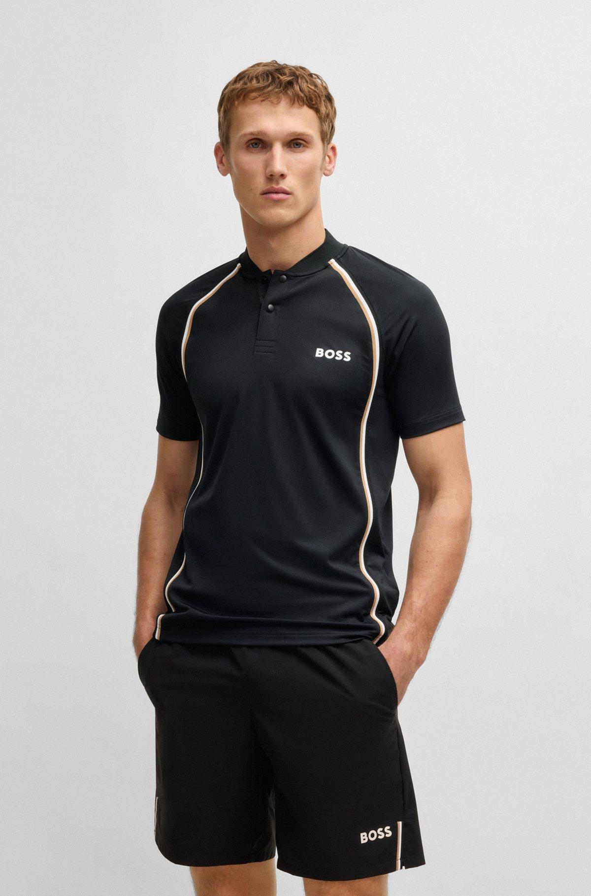 Active slim-fit polo shirt in super-stretch mesh Product Image
