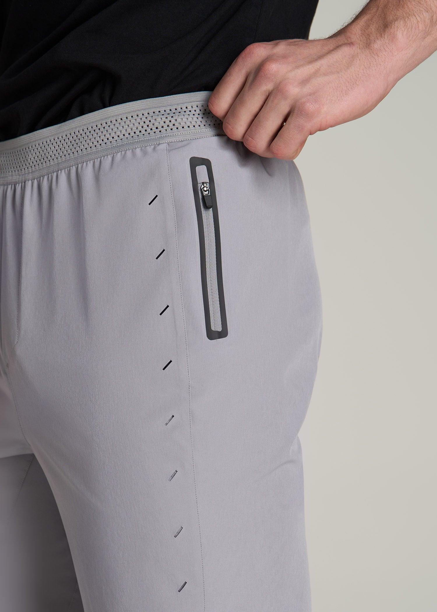 Featherweight Perforated Training Shorts for Tall Men in Black Male Product Image