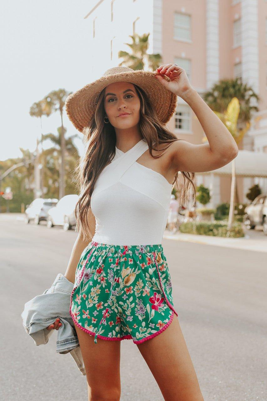 Cross Front Halter Ribbed Bodysuit - FINAL SALE Female Product Image