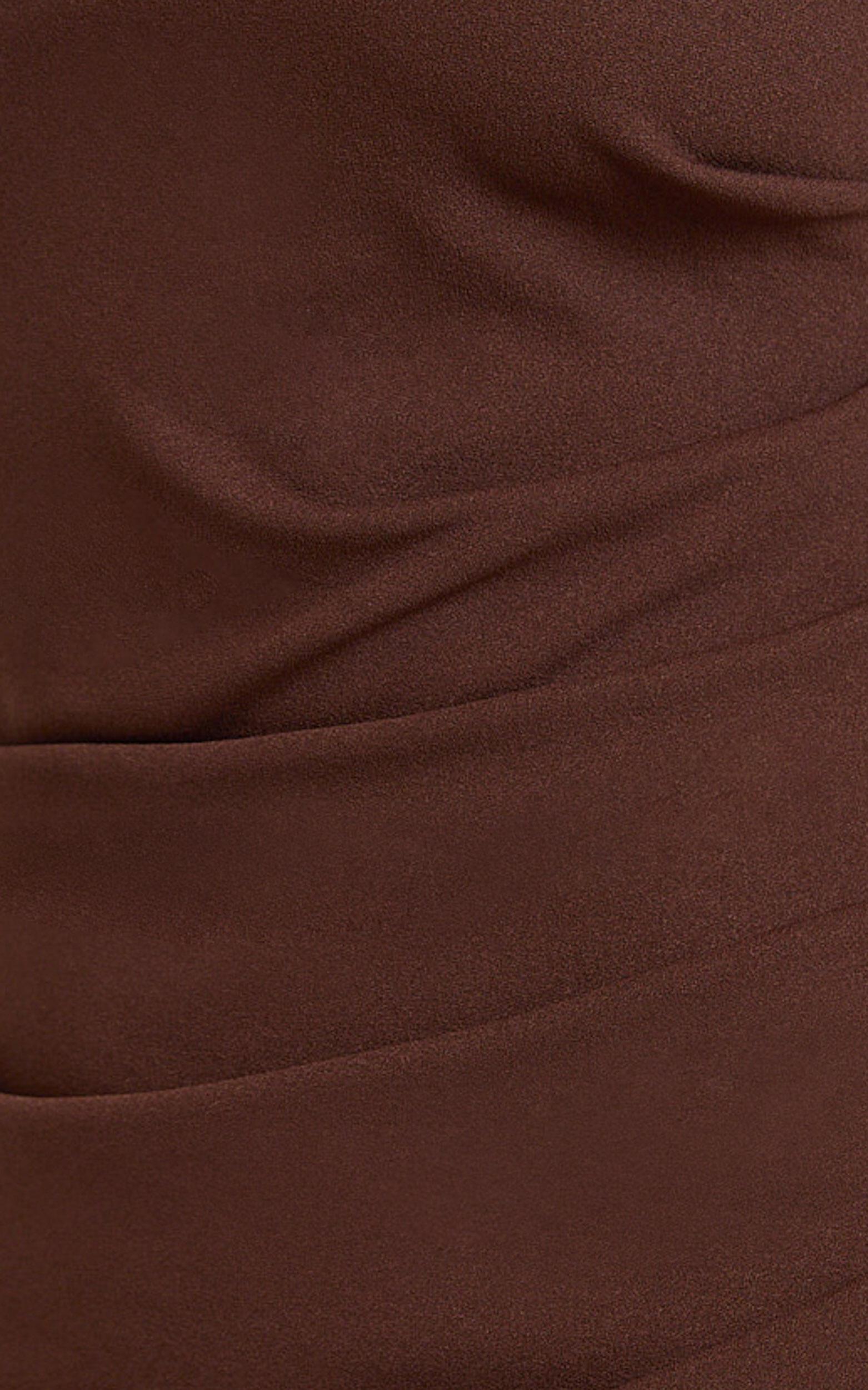 Genie Maxi Dress - Off The Shoulder Dress in Chocolate Product Image